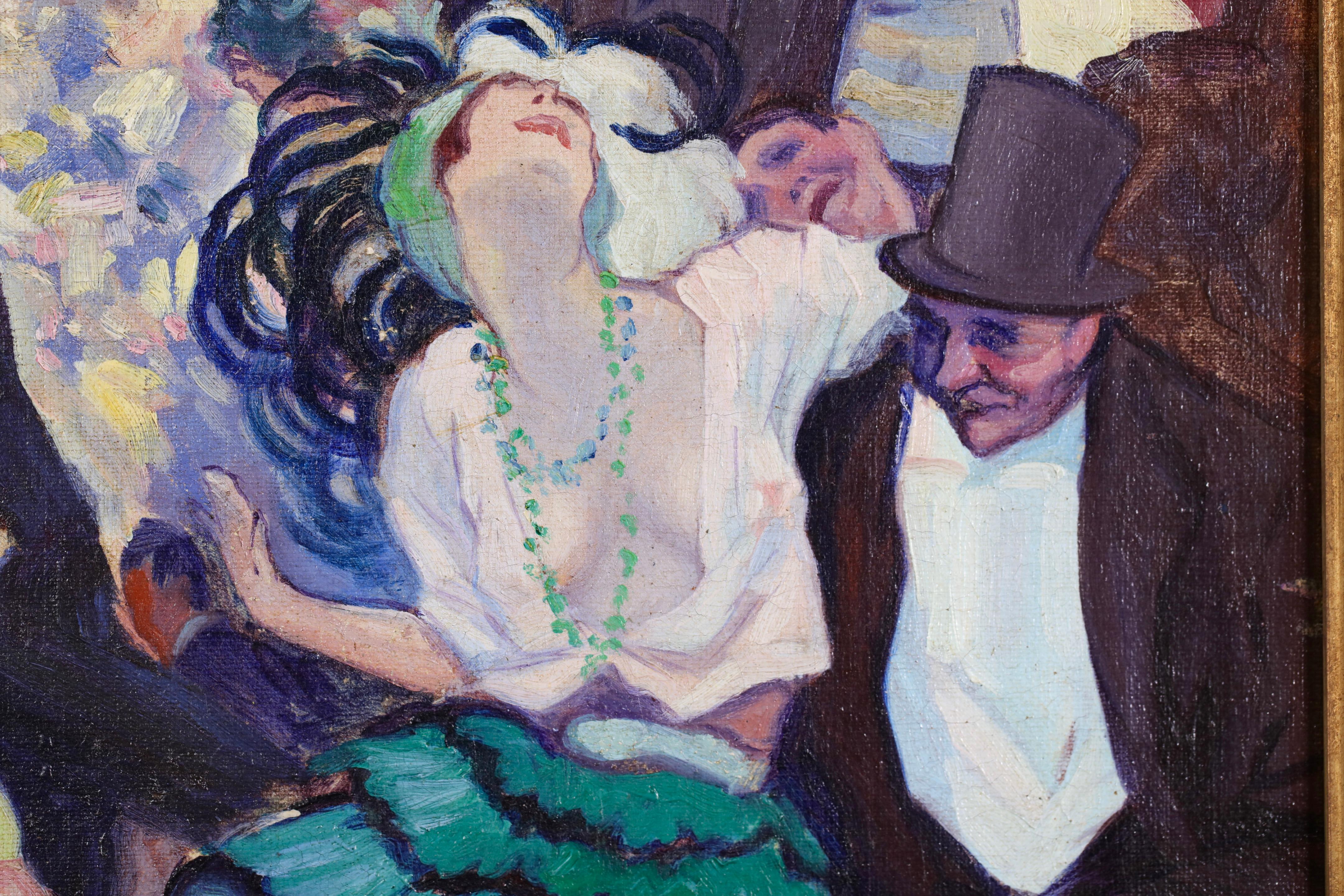 Le Cabaret - Montmartre 1897- Óleo figurativo impresionista de Louis Abel-Truchet en venta 5