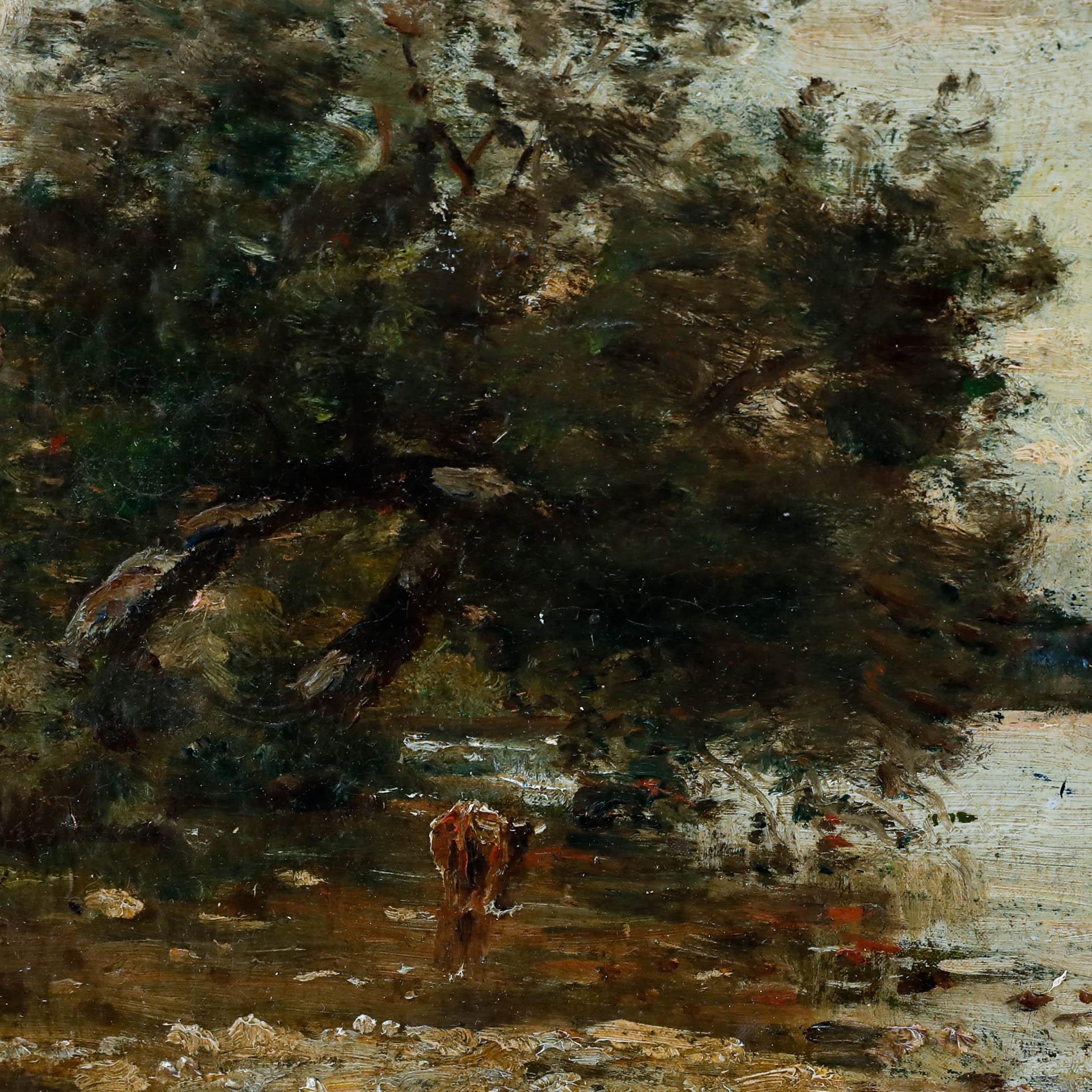 Louis Aimé Japy (1840-1916) - French Late 19th Century Oil, Cows at the River For Sale 3
