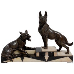 Sculpture Art déco Louis-Albert Carvin chien animalier