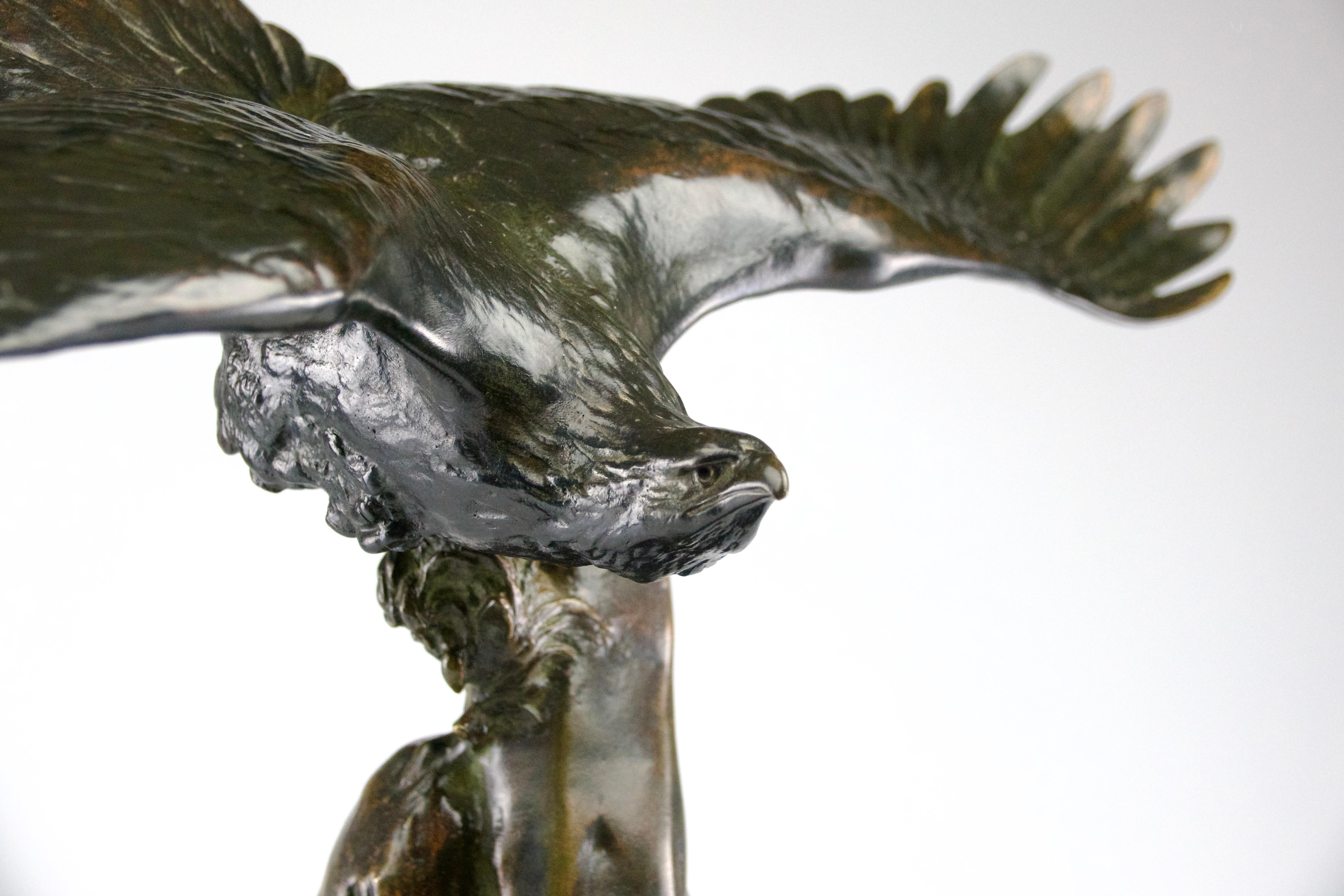 Louis Albert Carvin, Sculpture Eagle Flying Off Mountain, France Art Deco, 1920s For Sale 4