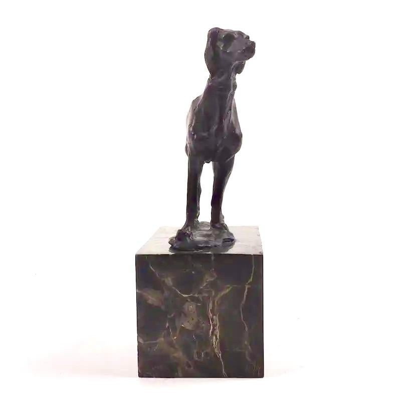 French Louis-Albert Carvin Early 20th Century Bronze Sculpture of a Dog For Sale