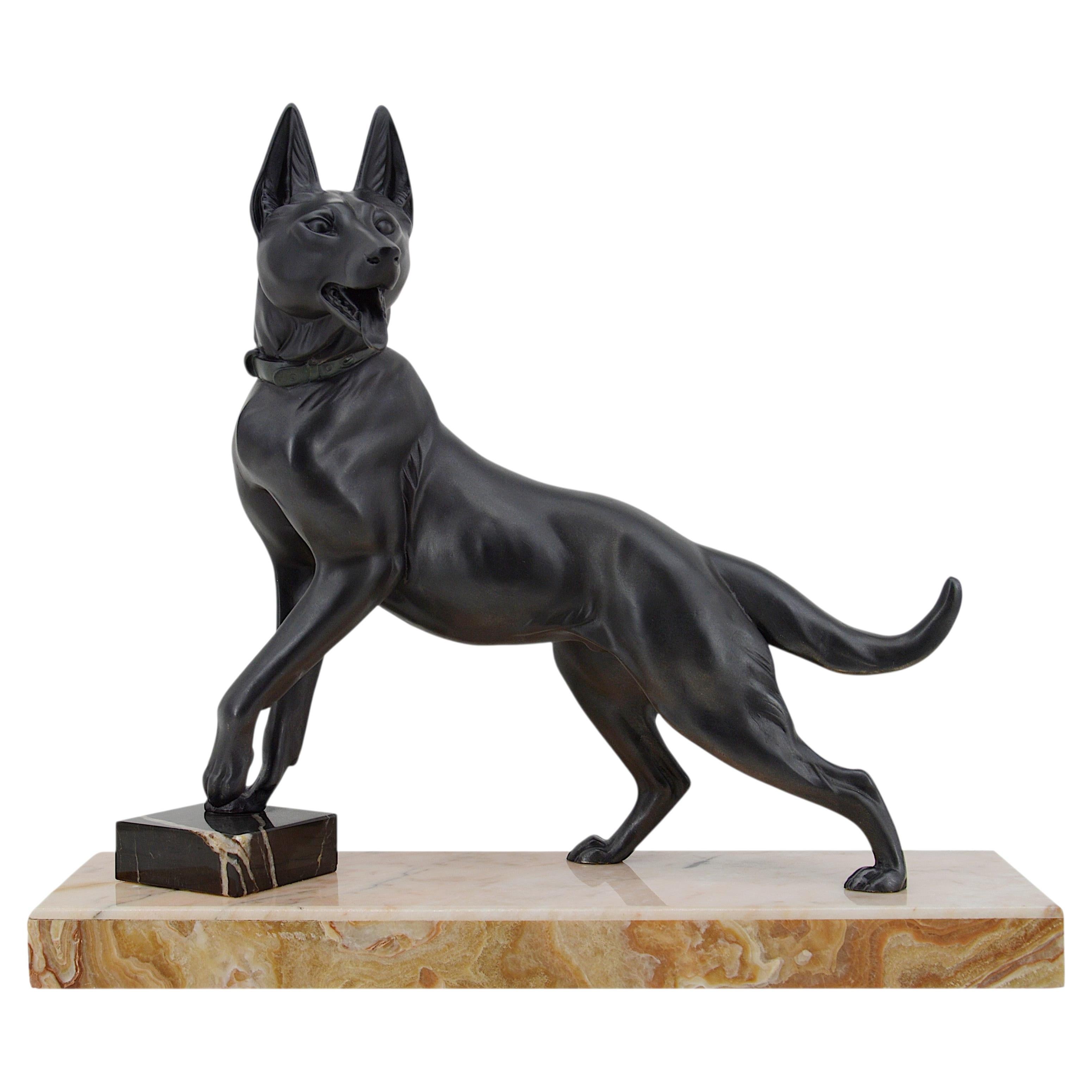Louis-Albert Carvin German Shepherd Sculpture, 1920