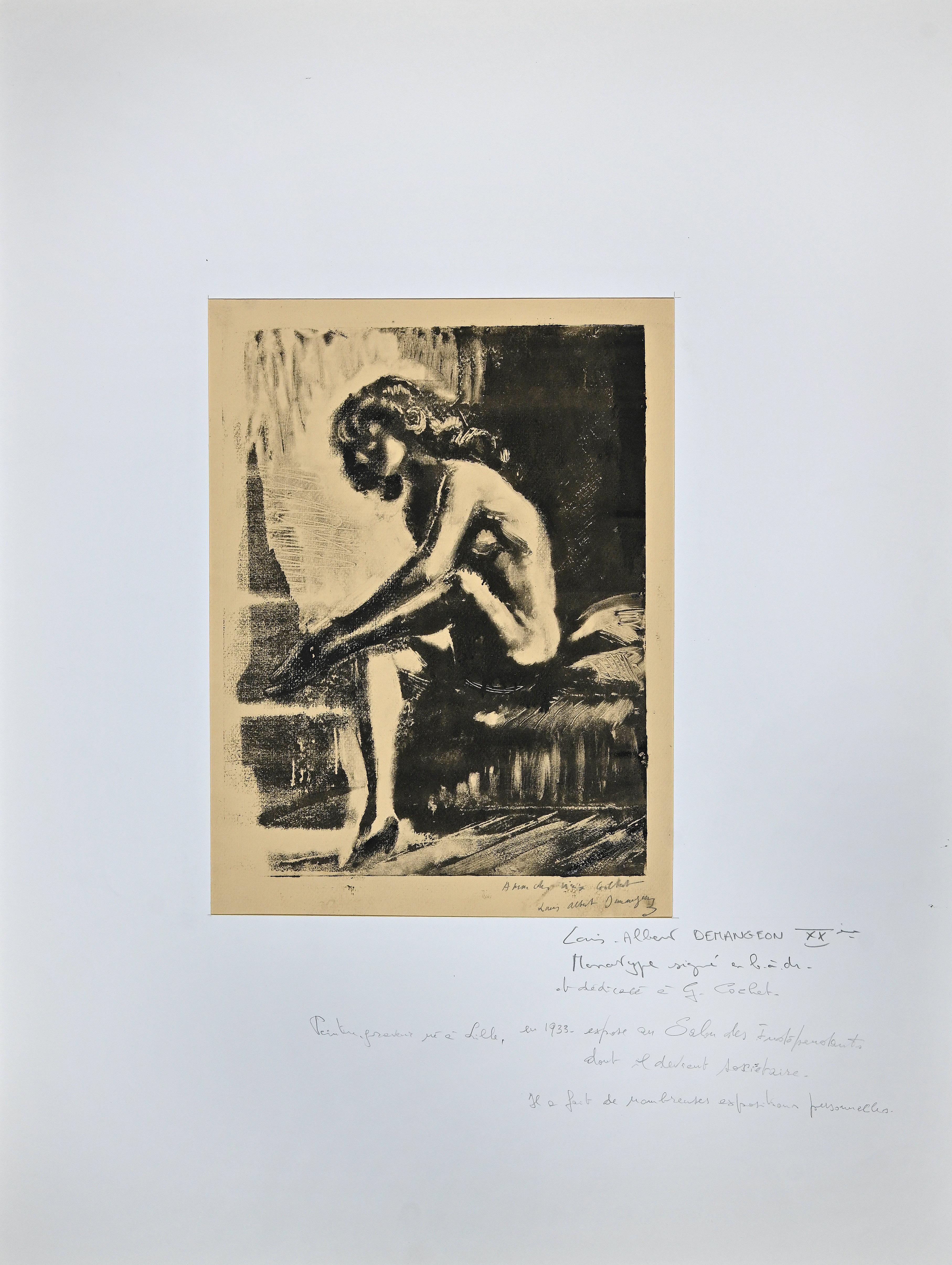 Nude - Monotype by Louis-Albert Demangeon - Mid 20th Century For Sale 1
