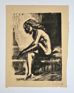 Nude - Monotype by Louis-Albert Demangeon - Mid 20th Century