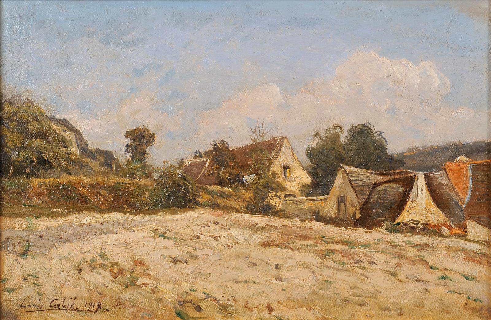 Case a Tayac Eyzies in Périgord Dordogne - Painting di Louis-Alexandre Cabié