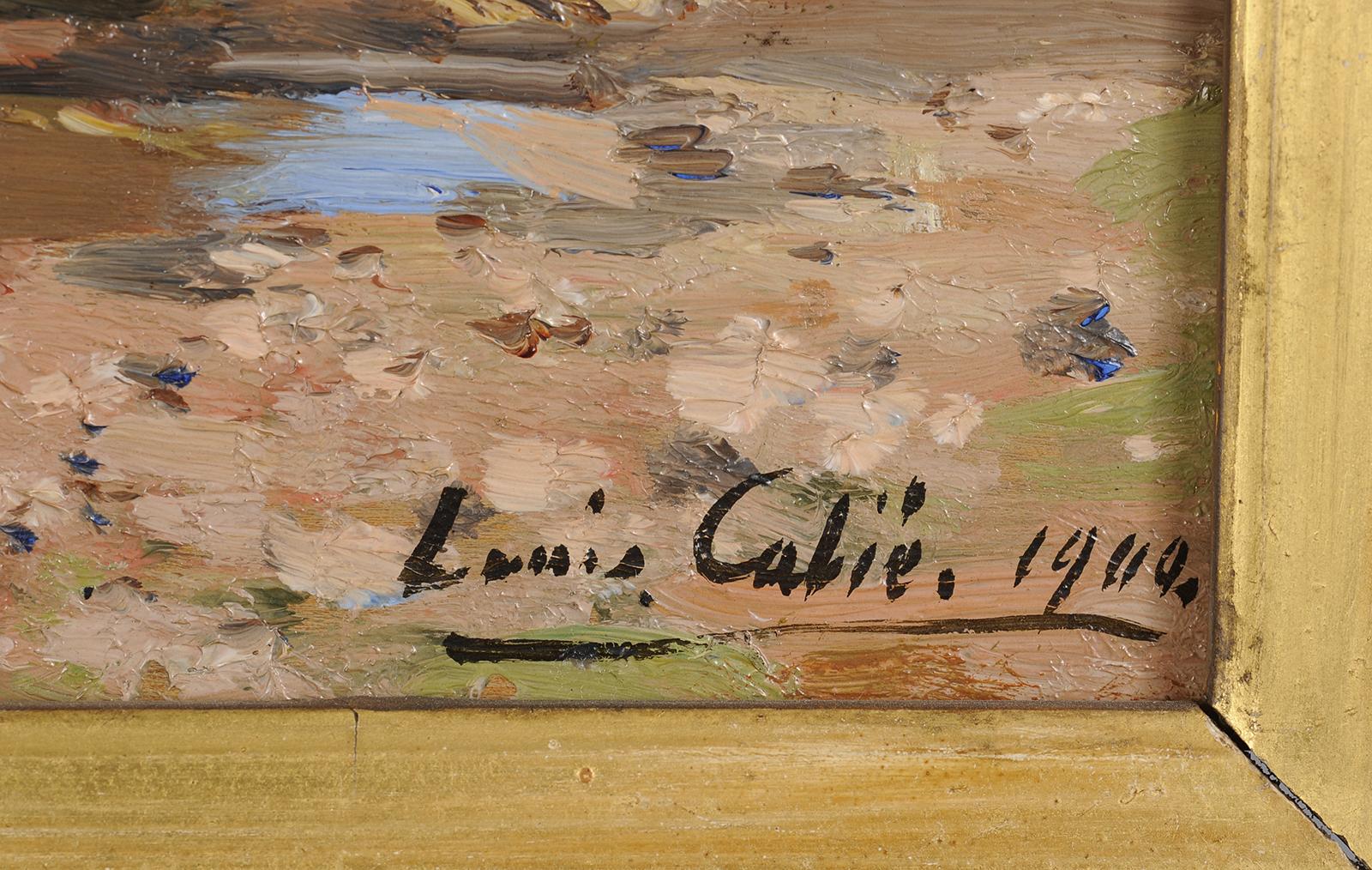 Louis Cabié (1853-1939) - Der Fluss bei Les Eyzies im Sommer - Dordogne (Französische Schule), Painting, von Louis-Alexandre Cabié