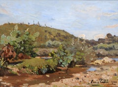 Louis Cabié (1853-1939) - The river at Les Eyzies in summer - Dordogne