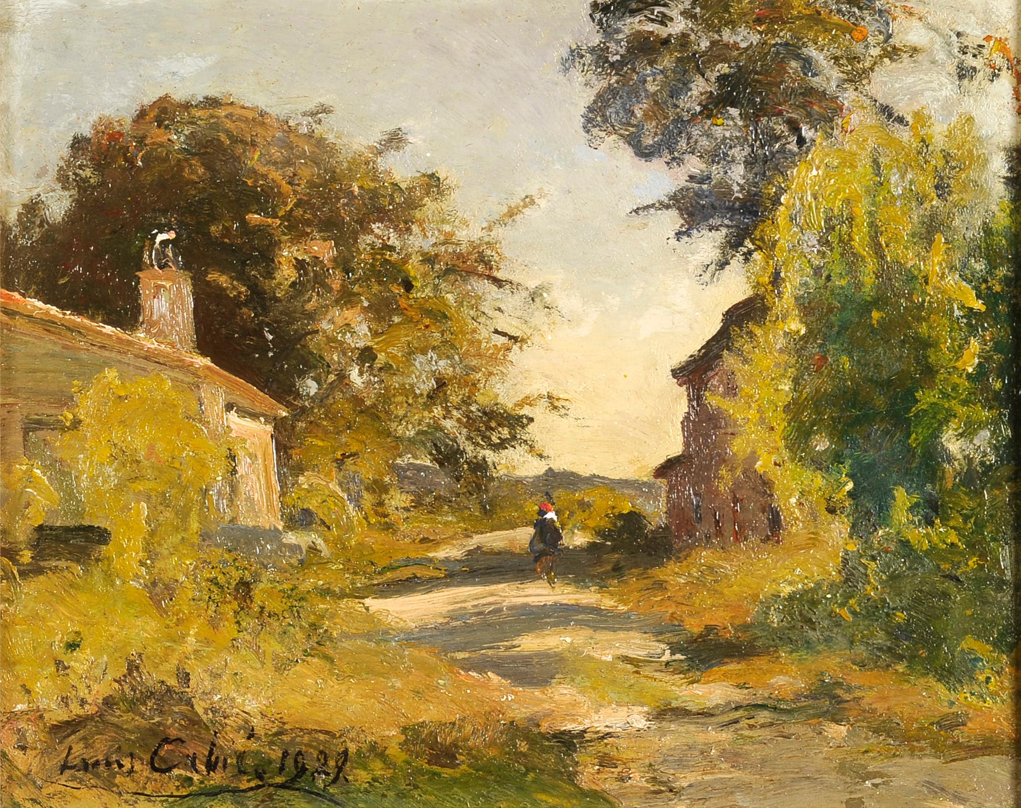 Sentiero in un borgo - Painting di Louis-Alexandre Cabié