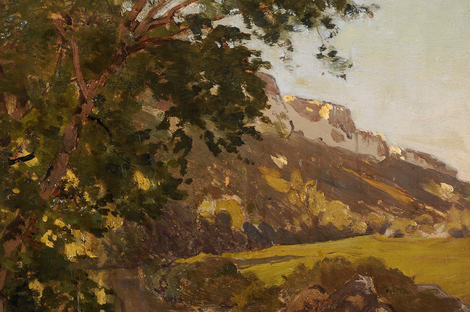 La roccia di Cayre-Vézère a Eyzies in Dordogna - Painting Scuola francese di Louis-Alexandre Cabié