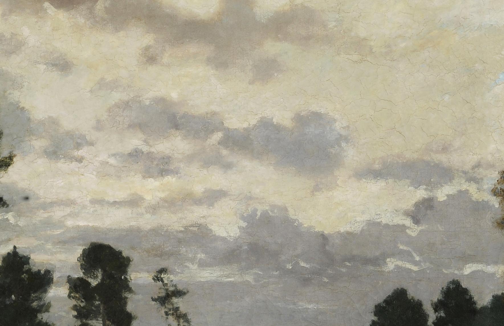 Landscape near Bordeaux - French School Painting by Louis Alexandre Cabié