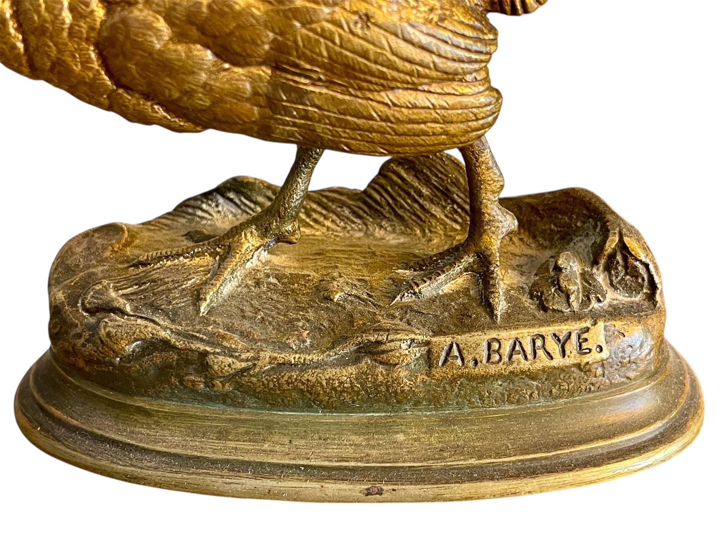 French Louis Alfred Barye - Bronze, Pheasant For Sale