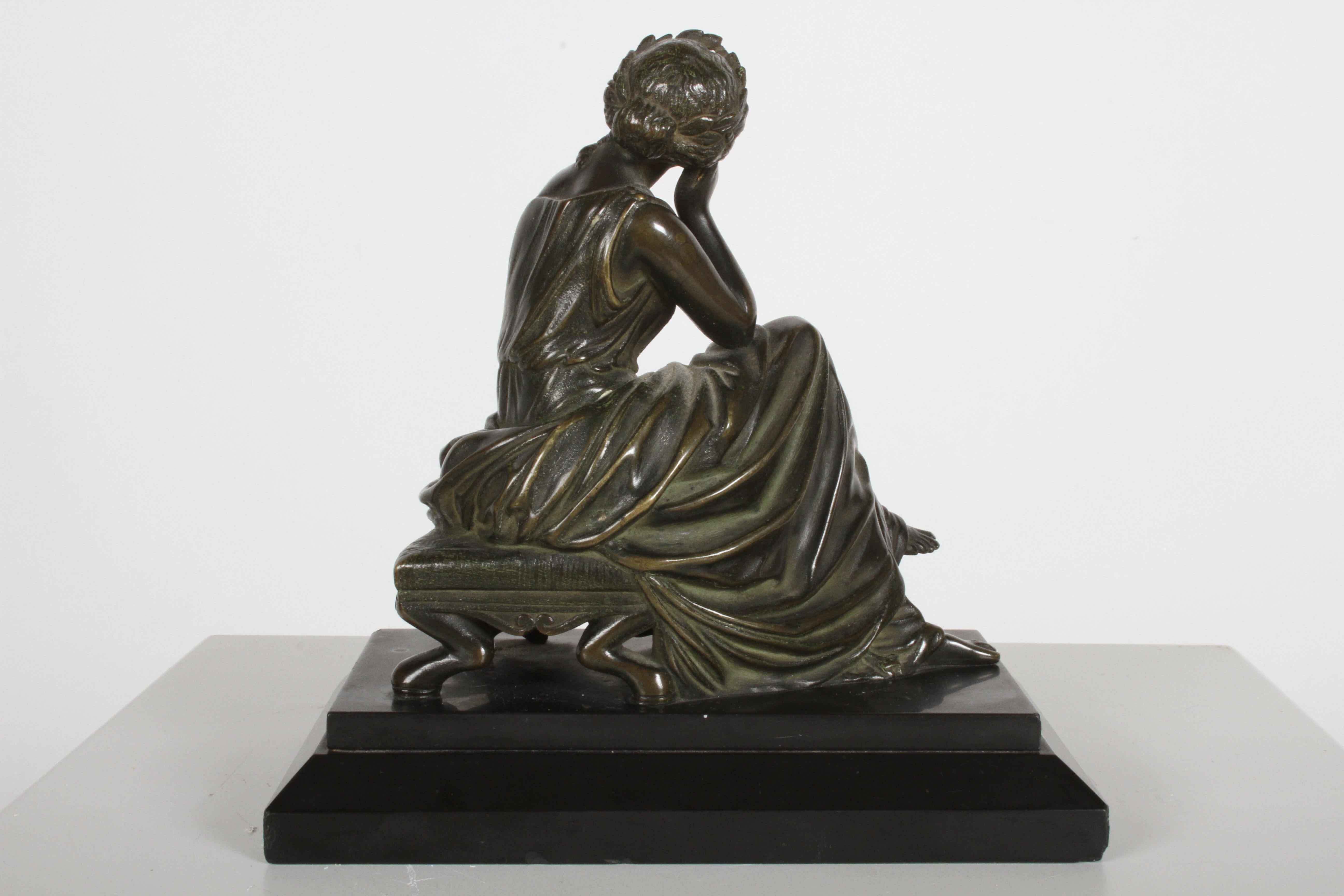 Französische Bronzefigur der Muse Terpsichore von Louis Alfred Habert aus dem 19. Jahrhundert im Zustand „Gut“ im Angebot in St. Louis, MO