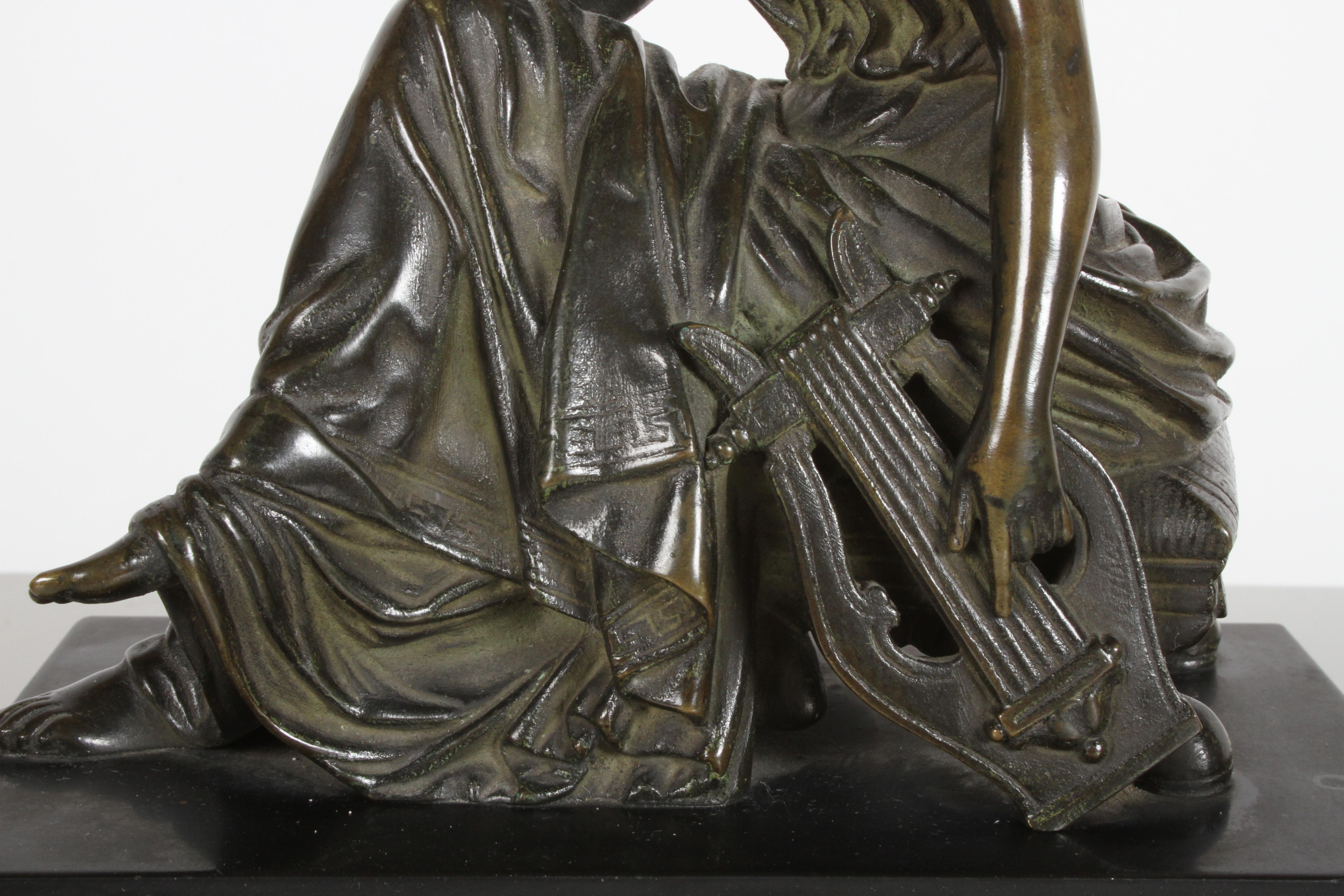 Bronzo Louis Alfred Habert, figura in bronzo francese del XIX secolo raffigurante la musa Terpsichore in vendita