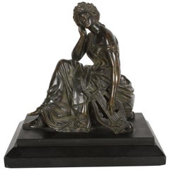 Louis Alfred Habert 19th Century French Bronze Figure of the Muse Terpsichore