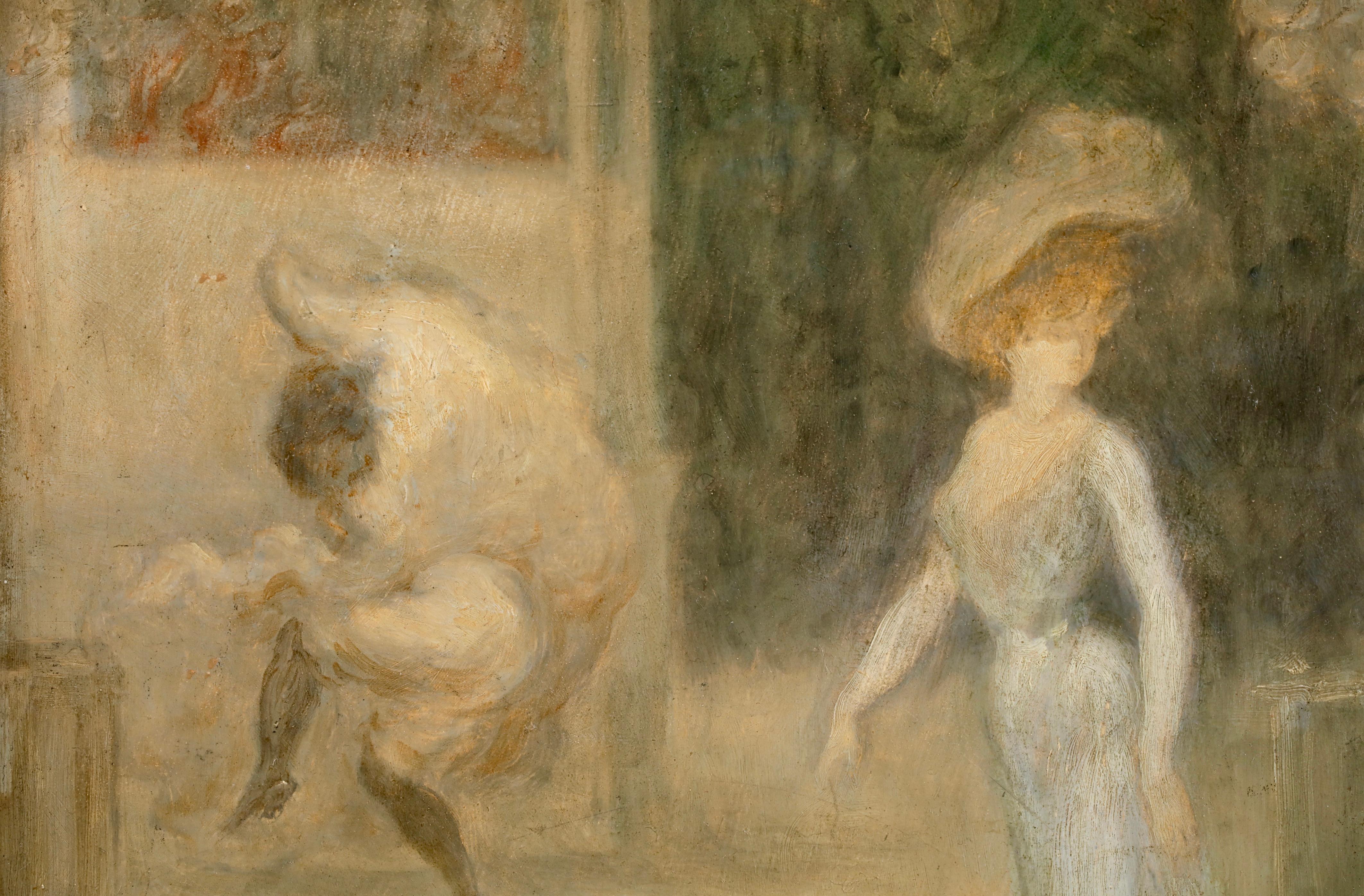 Elegante sur Les Grands Boulevards - Modernist Figurative Oil by Louis Anquetin en vente 9