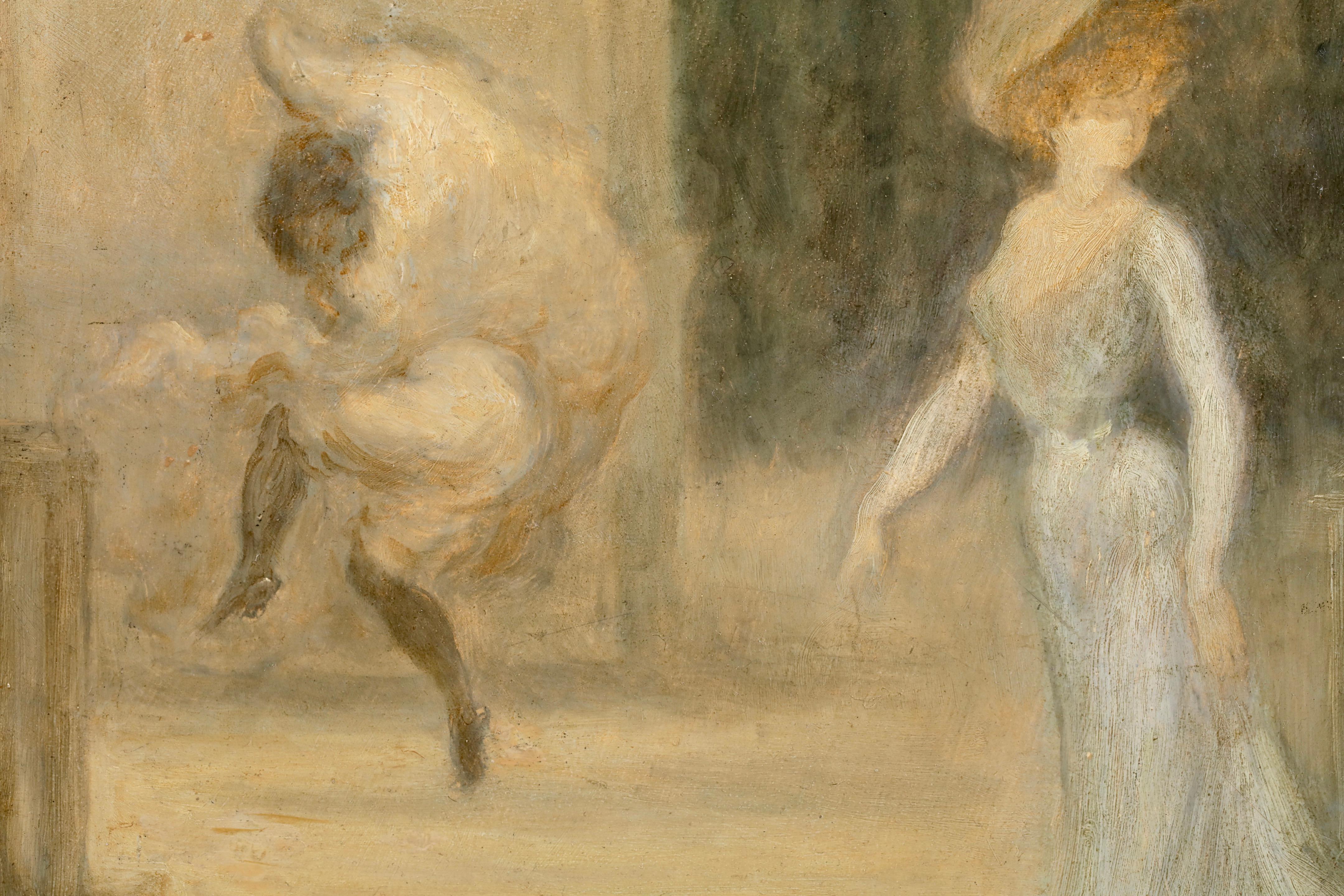 Elegante sur Les Grands Boulevards - Modernist Figurative Oil by Louis Anquetin en vente 8