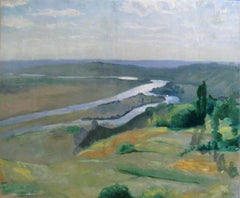 Paysage de Louis Anquetin 'La Seine a Vétheuil ' 1892 Huile sur toile Impressionniste