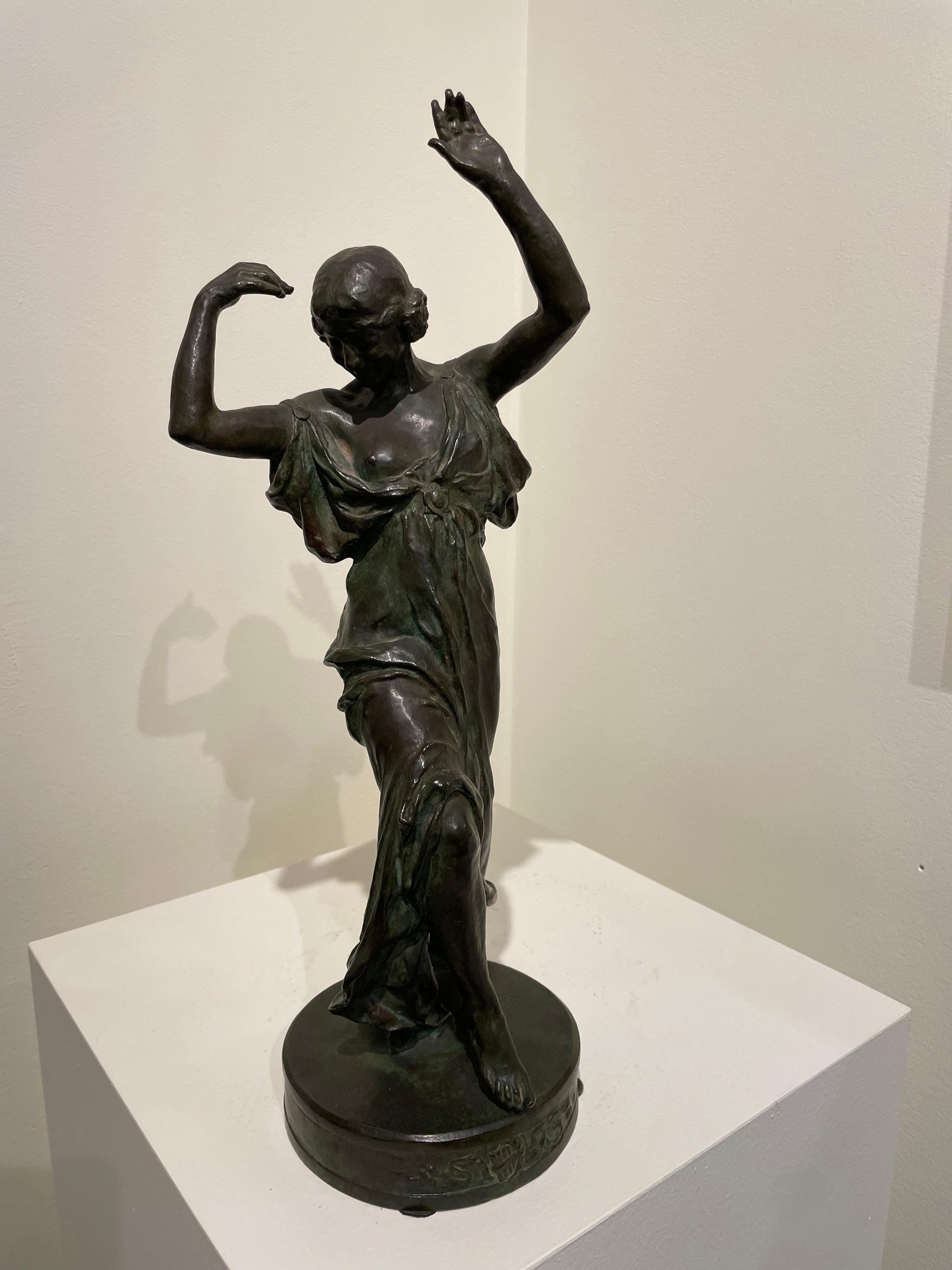Musa de la Danza, Escultura francesa de bronce de mujer de principios del siglo XX en venta 6