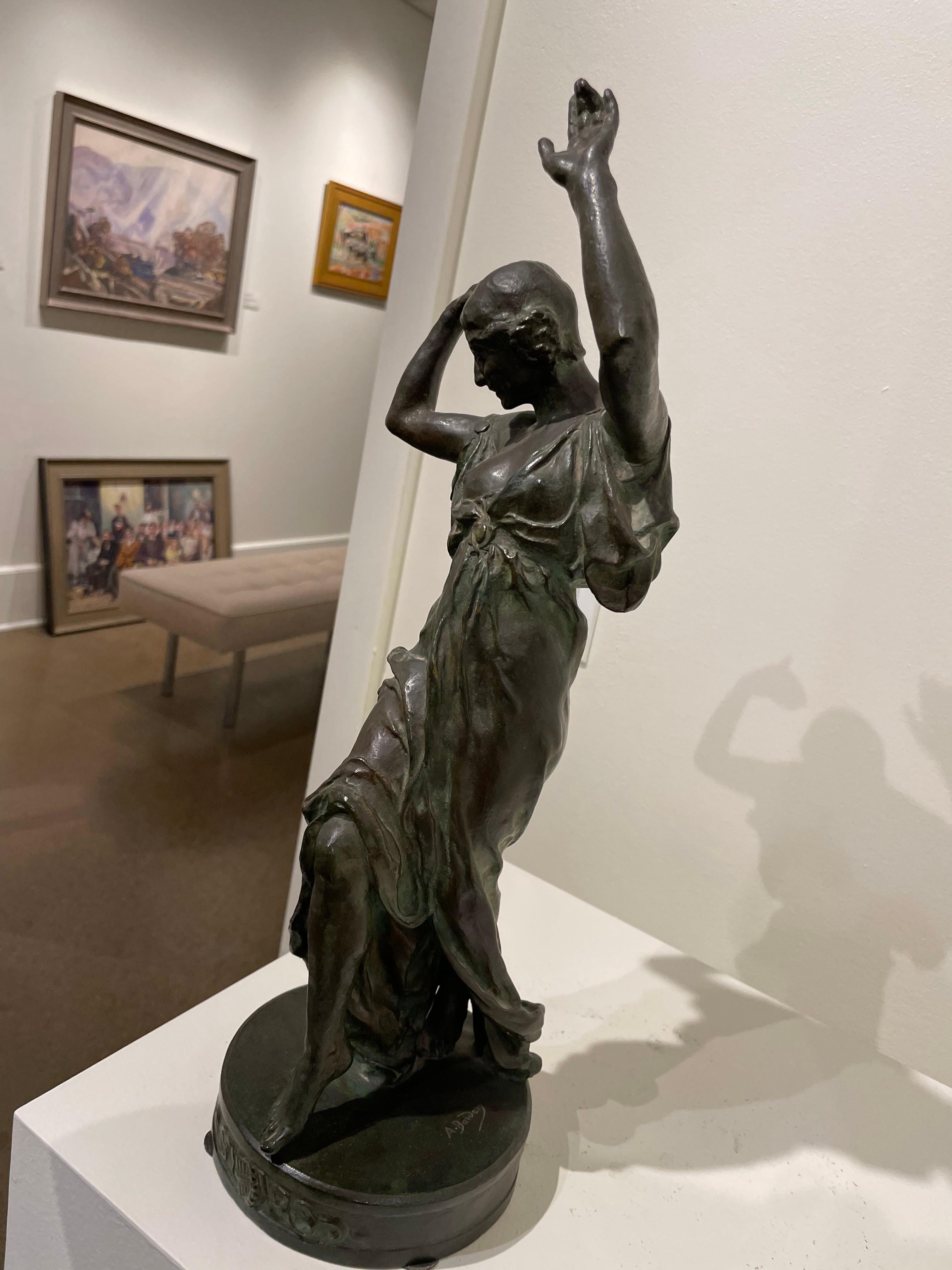 Musa de la Danza, Escultura francesa de bronce de mujer de principios del siglo XX en venta 7