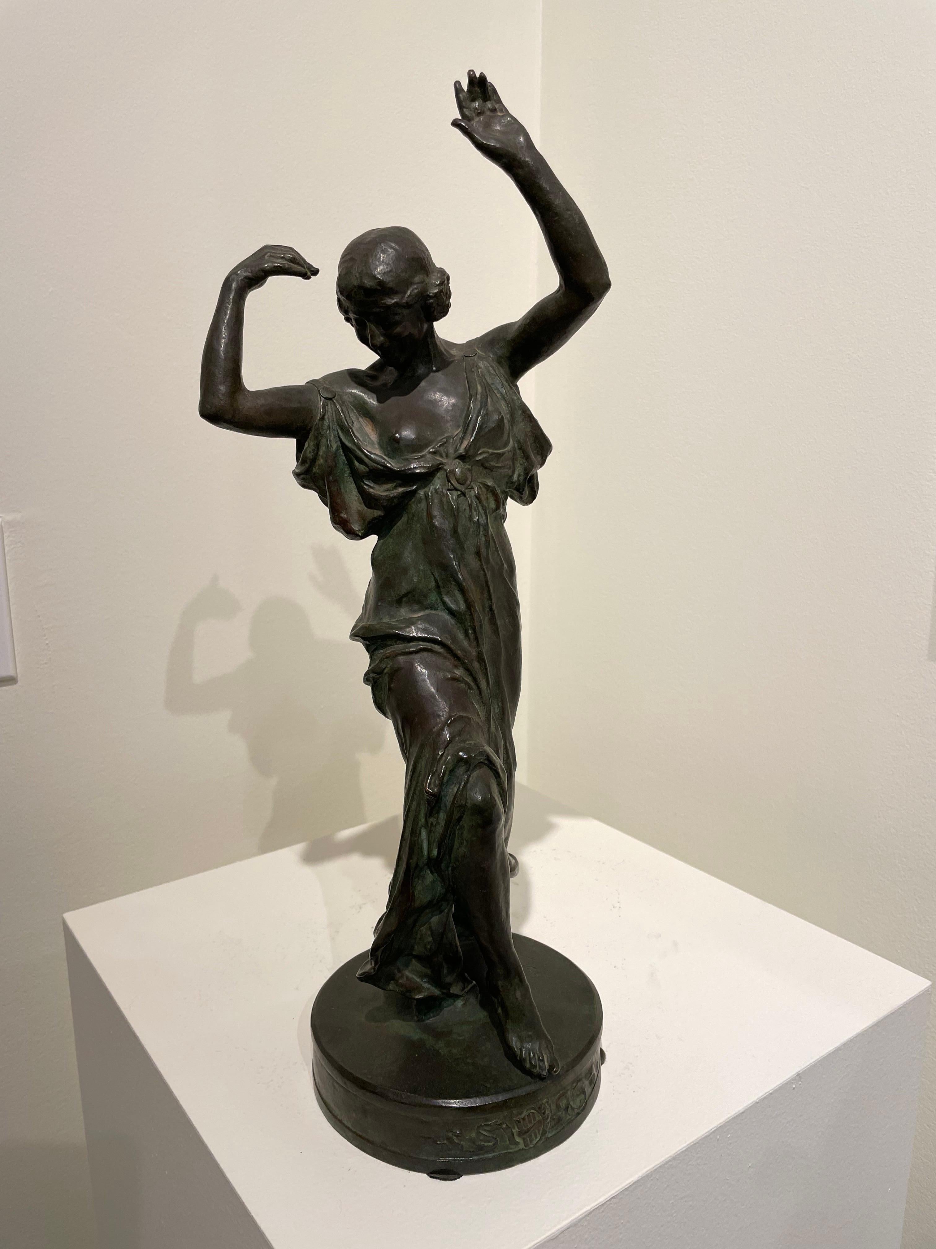 Musa de la Danza, Escultura francesa de bronce de mujer de principios del siglo XX en venta 11