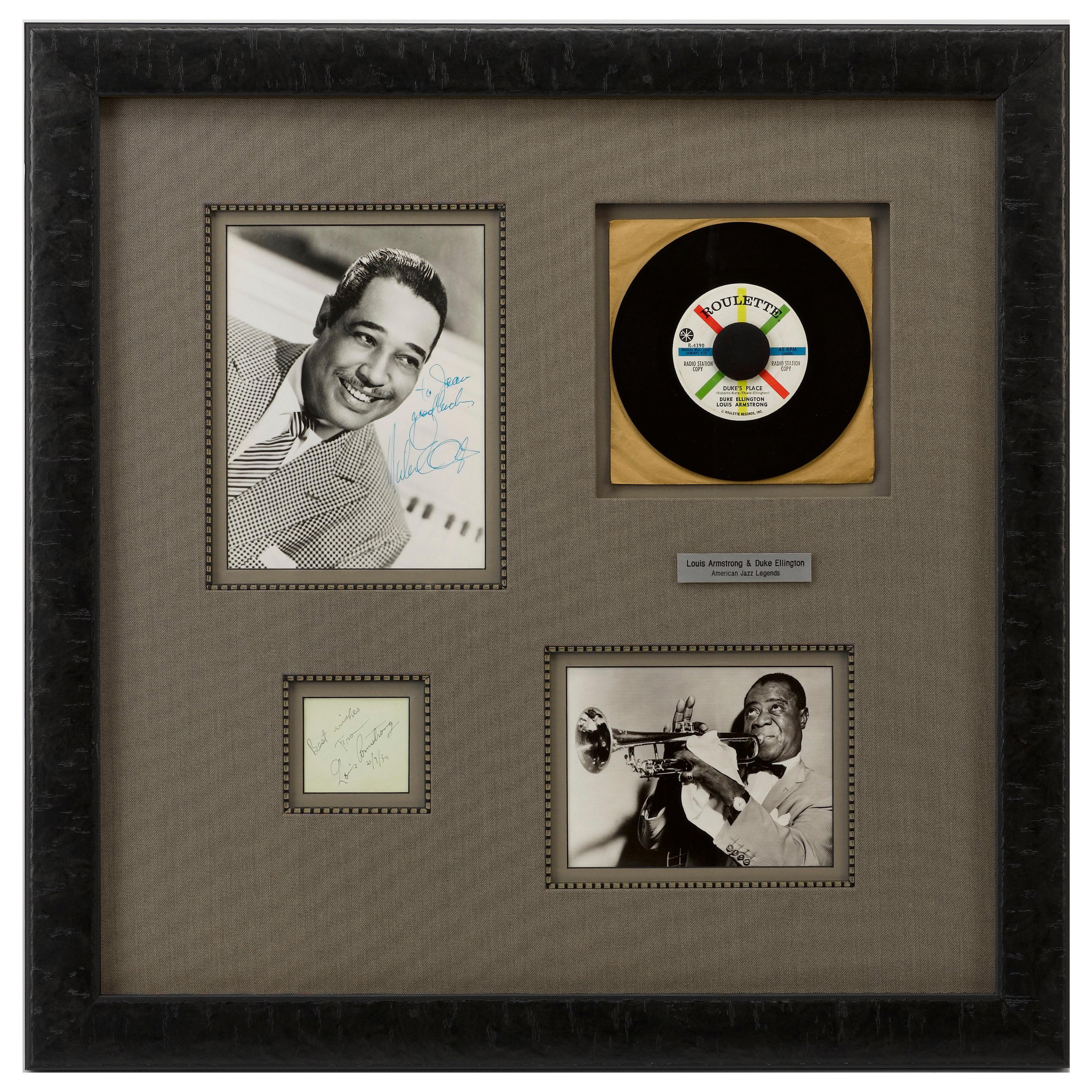 Louis Armstrong and Duke Ellington American Jazz Legends Autographs