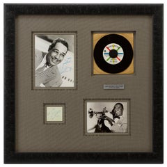 Vintage Louis Armstrong and Duke Ellington American Jazz Legends Autographs