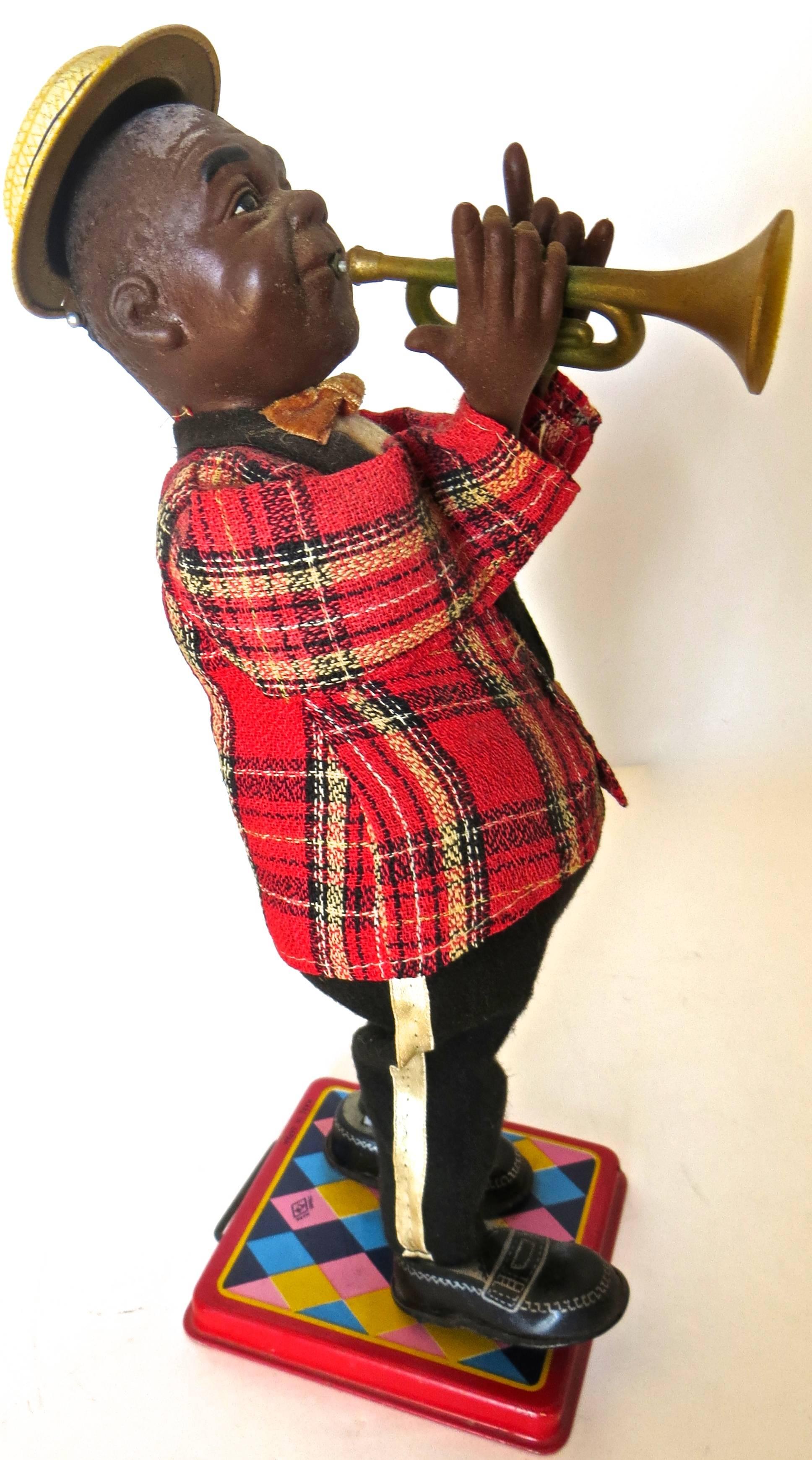 Molded Louis Armstrong 'Satchmo' Wind Up Toy, American, circa 1950's