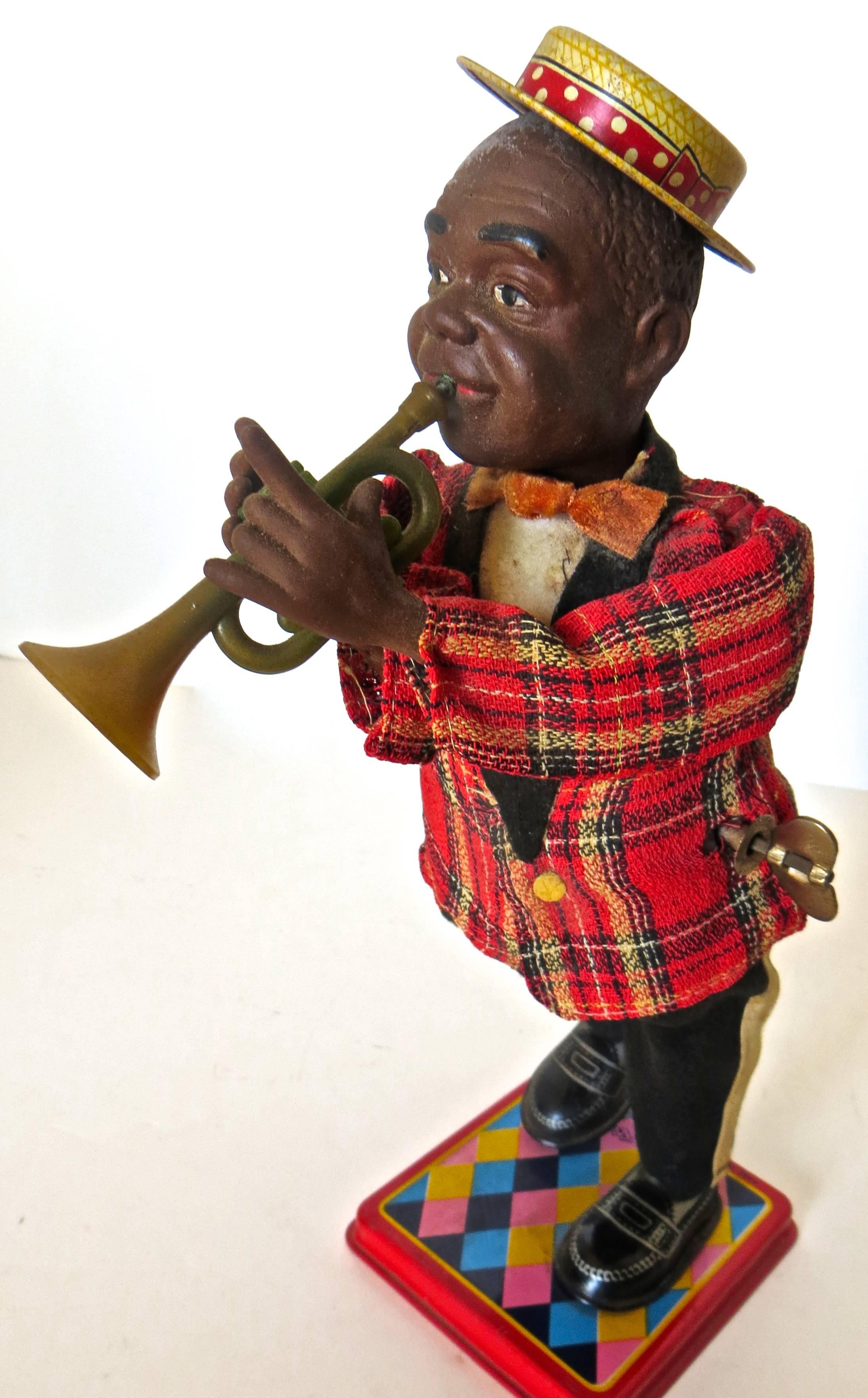 Louis Armstrong 'Satchmo' Wind Up Toy, American, circa 1950's In Excellent Condition In Incline Village, NV