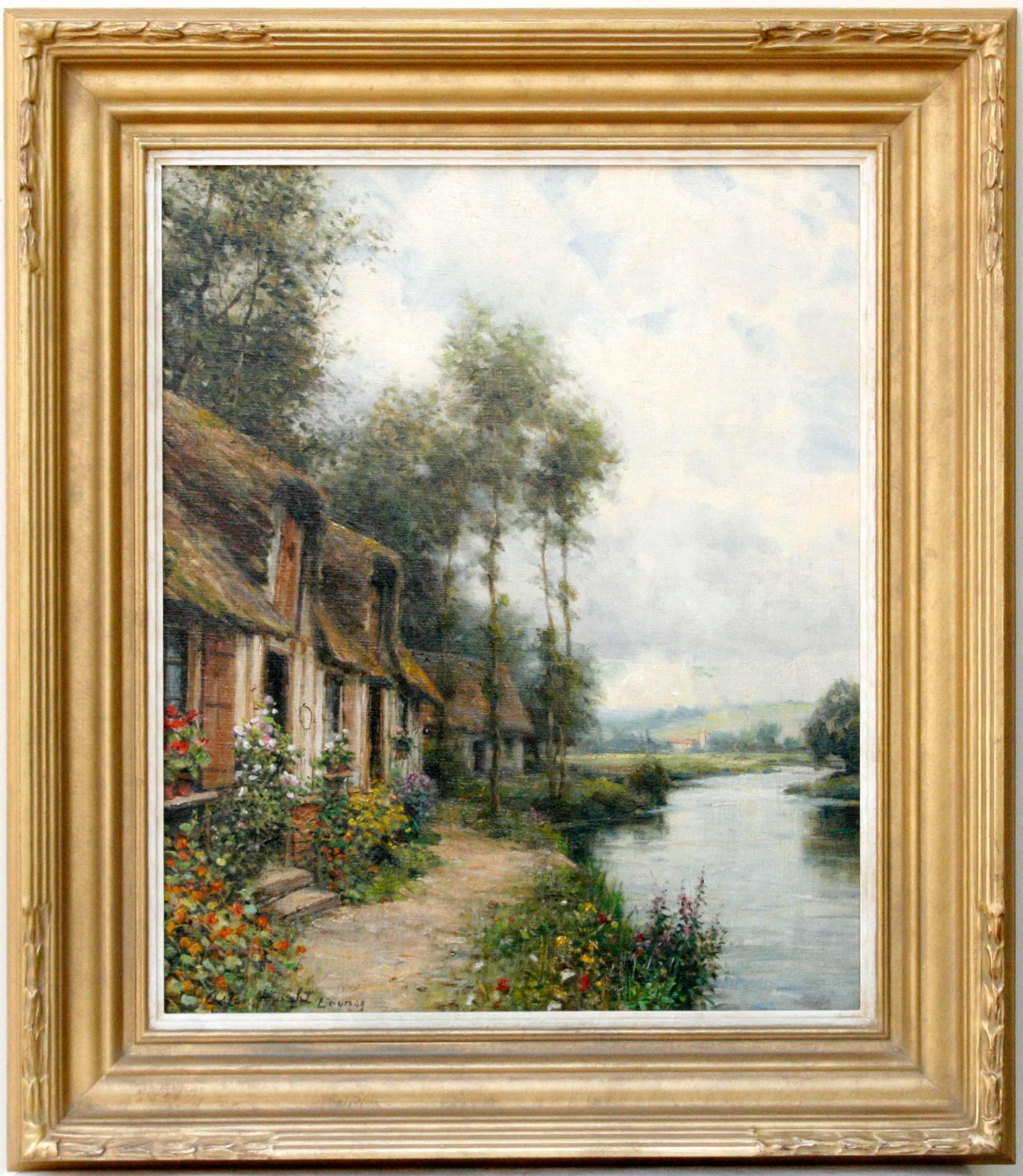 Louis Aston Knight Landscape Painting - Afternoon on the River: 20th Century Impressionist Oil Painting