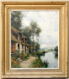 Afternoon on the River: 20th Century Impressionist Oil Painting