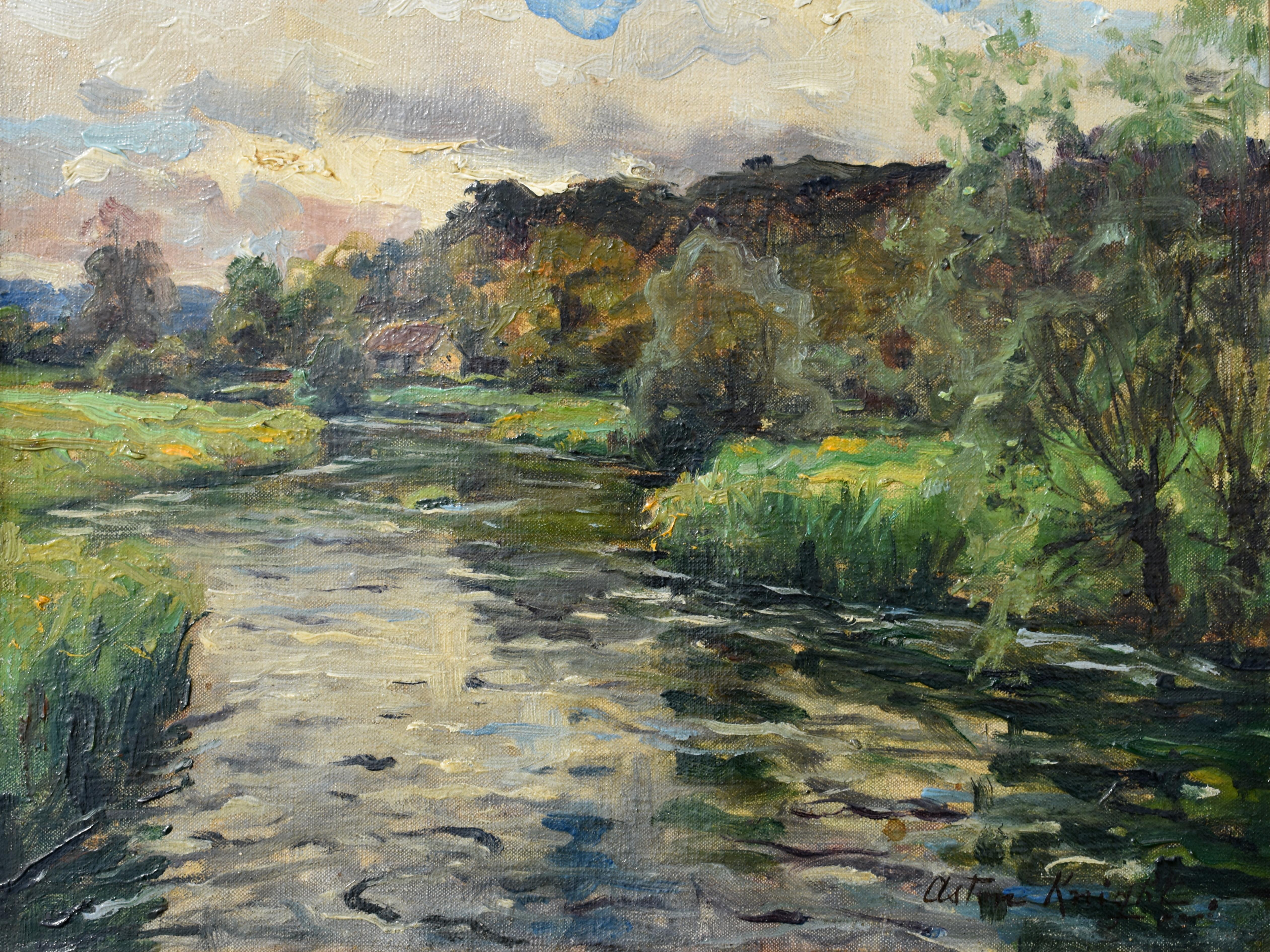 Louis Aston KNIGHT (1873-1948)

A languid stream in a verdant green landscape by the well recorded Franco American artist Louis Aston Knight.

*Louis Aston Knight was a French-born American artist noted for his paintings of landscapes, in particular