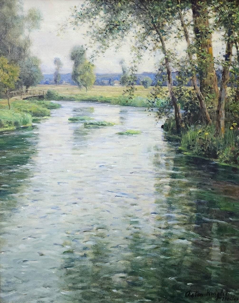 Risle at Melleville, circa 1920 Oil on Canvas by Louis Aston Knight For Sale 1