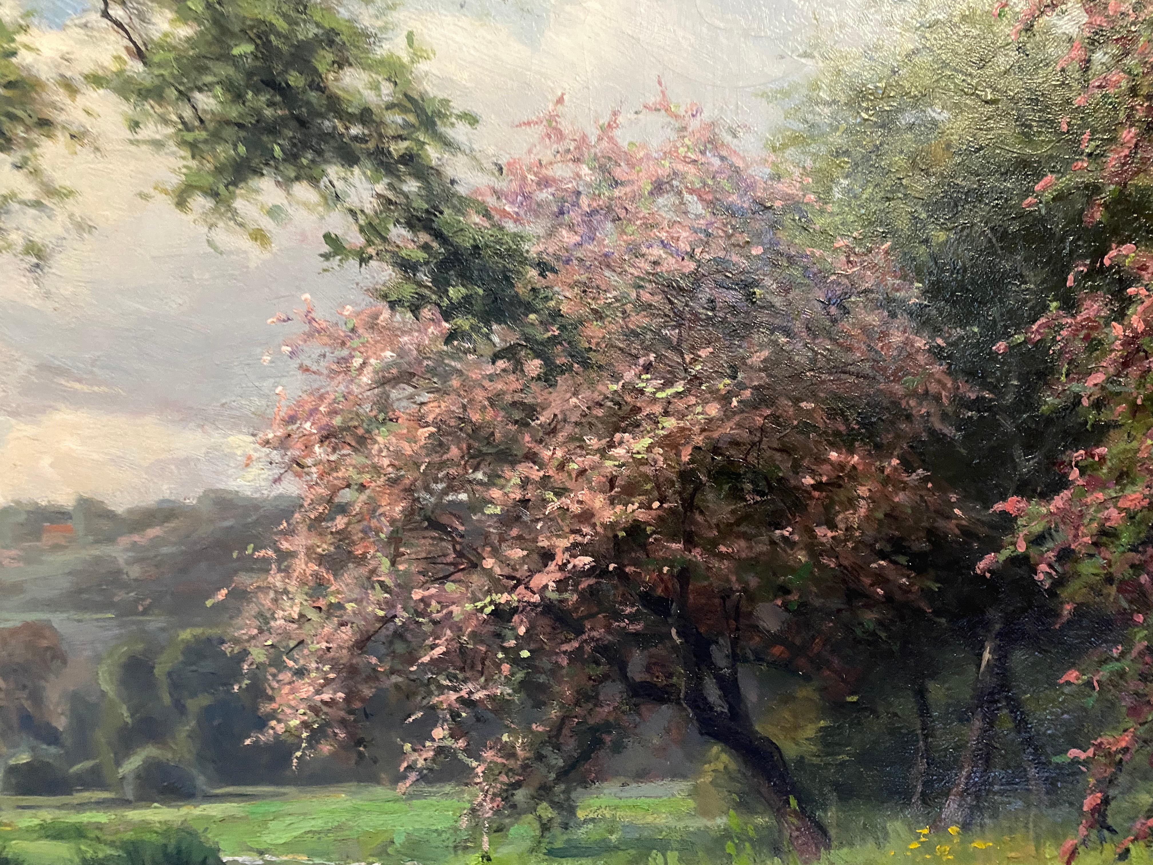 Summer Landscape - French School Painting by Louis Aston Knight