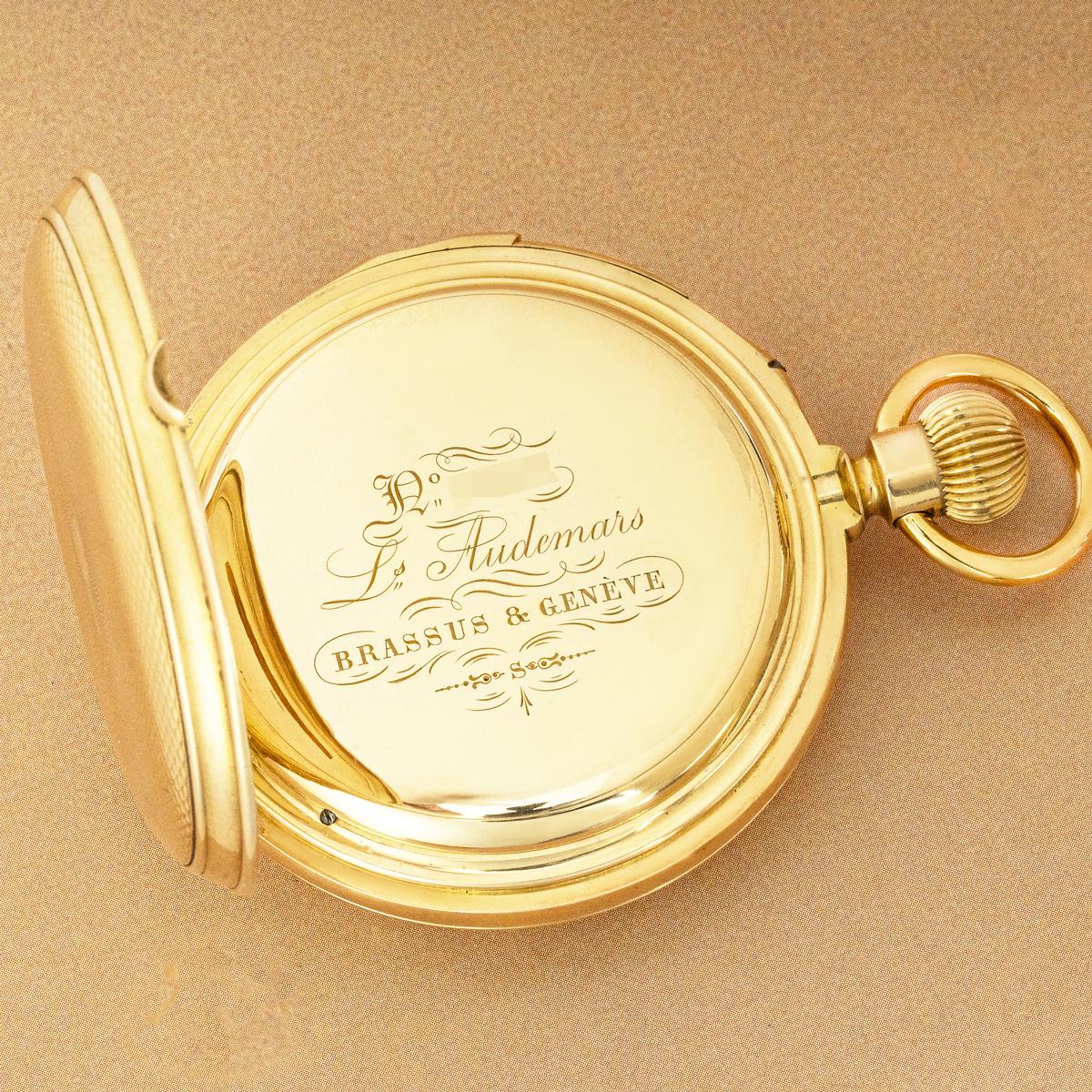 Louis Audemars. Un pesante ripetitore di minuti in oro Full Hunter C1880s in vendita 3