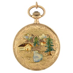 Louis Audemars & Cie Victorian Hunter Case Enamel Pocket Watch