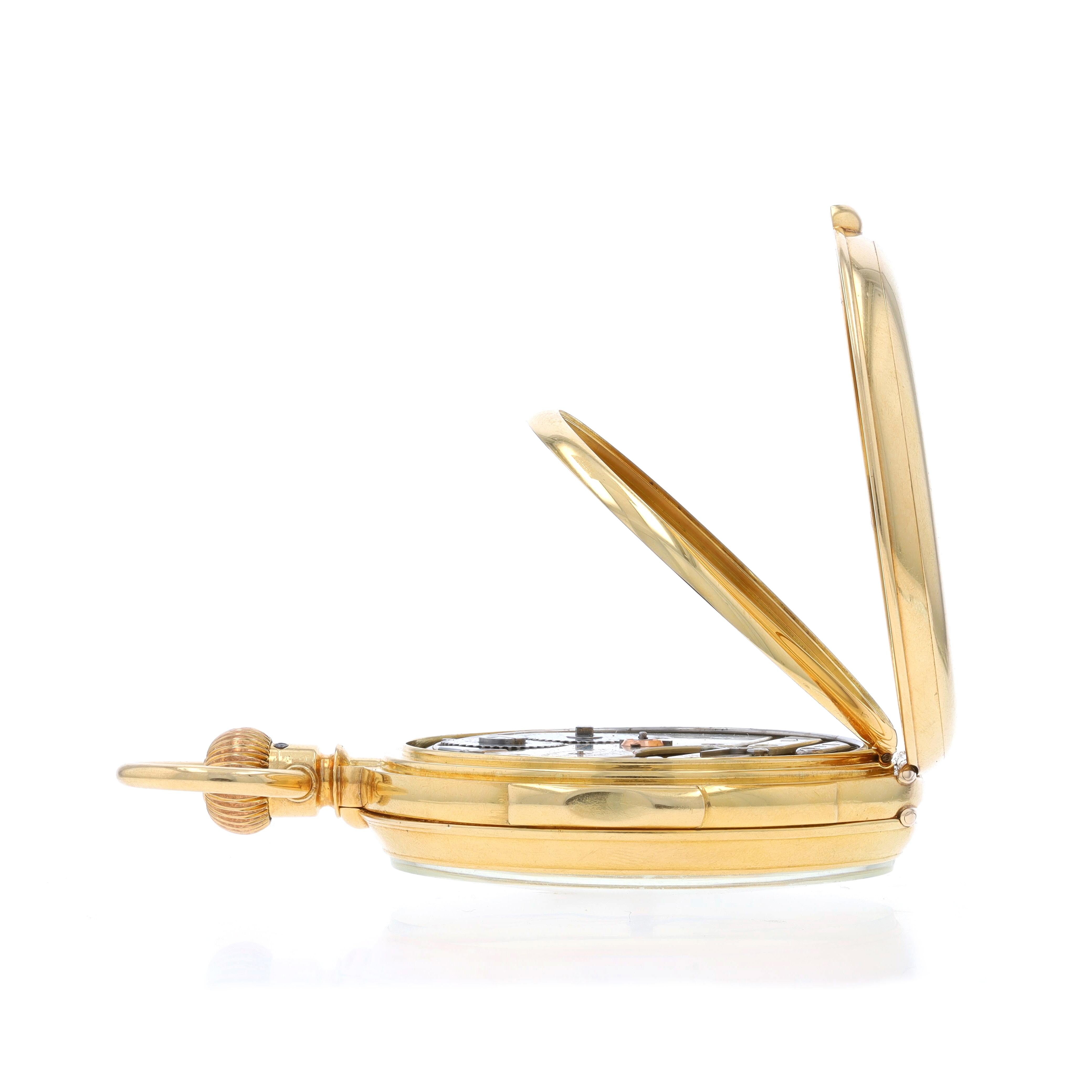 Louis Audemars Open Face Pocket Watch - Yellow Gold 18k Mechanical In Excellent Condition For Sale In Greensboro, NC