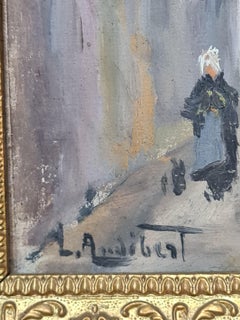 French Impressionist, Oil on Board, Street View of Nice, Southern France