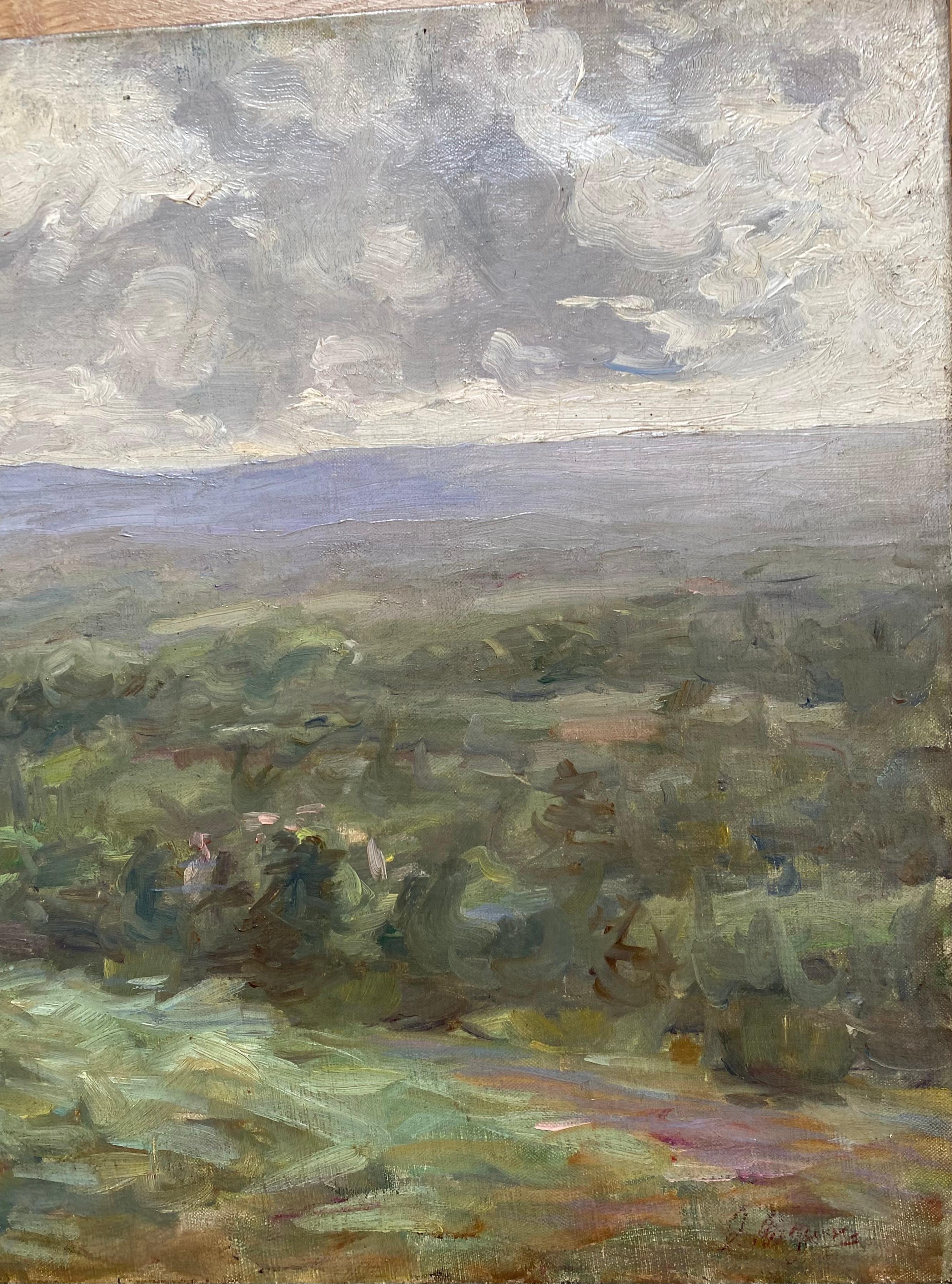 Paesaggio della Charente (vicino a Bordeaux) - Painting Impressionismo di Louis-Auguste Auguin