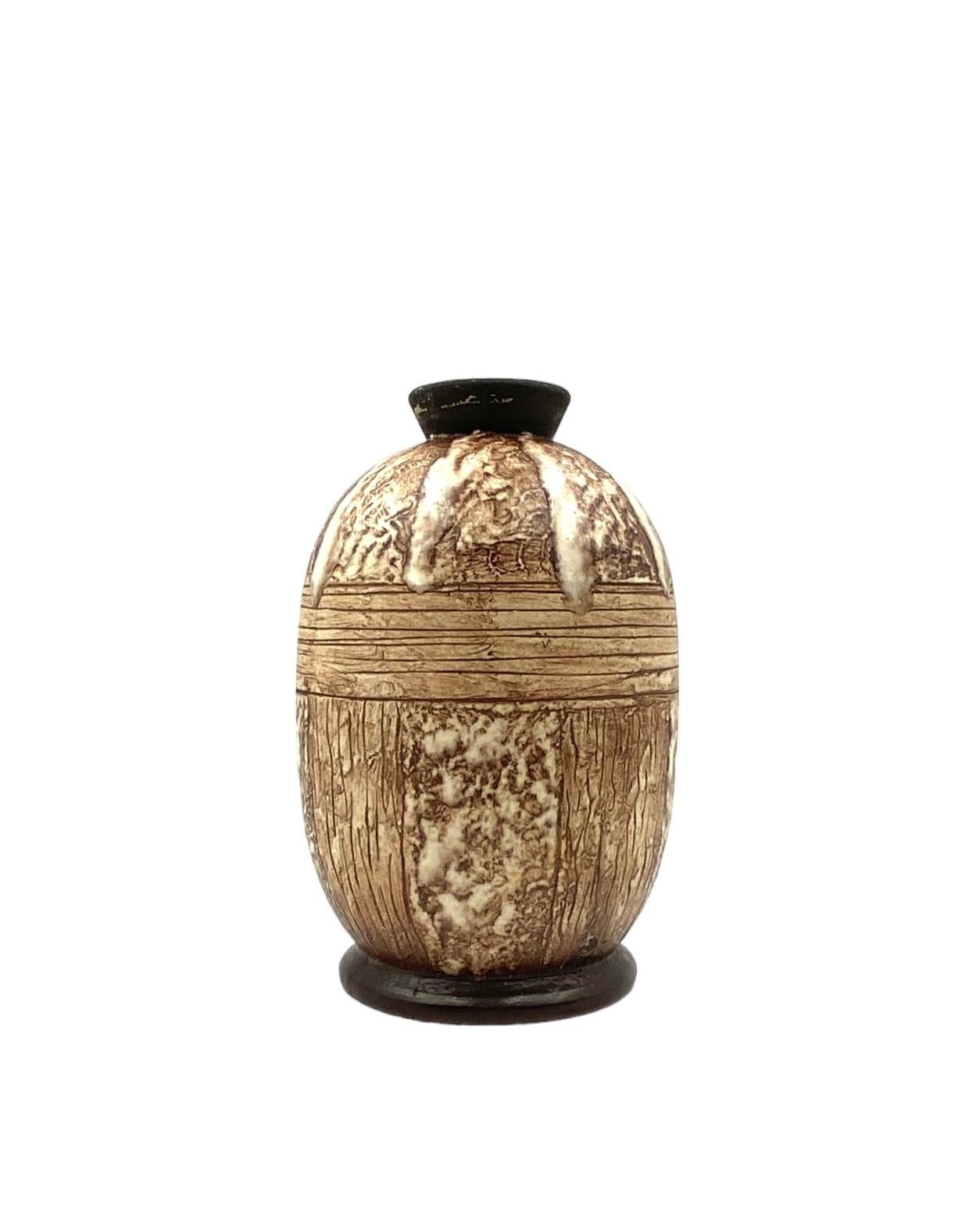 Louis Auguste Dage, Art Deco unique ceramic vase, France 1930 in vendita 4