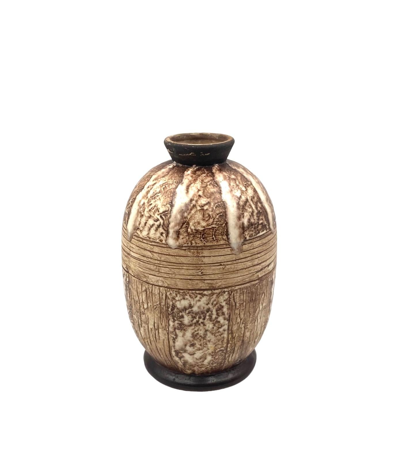 Louis Auguste Dage, vase en céramique unique Art déco, France 1930 en vente 6