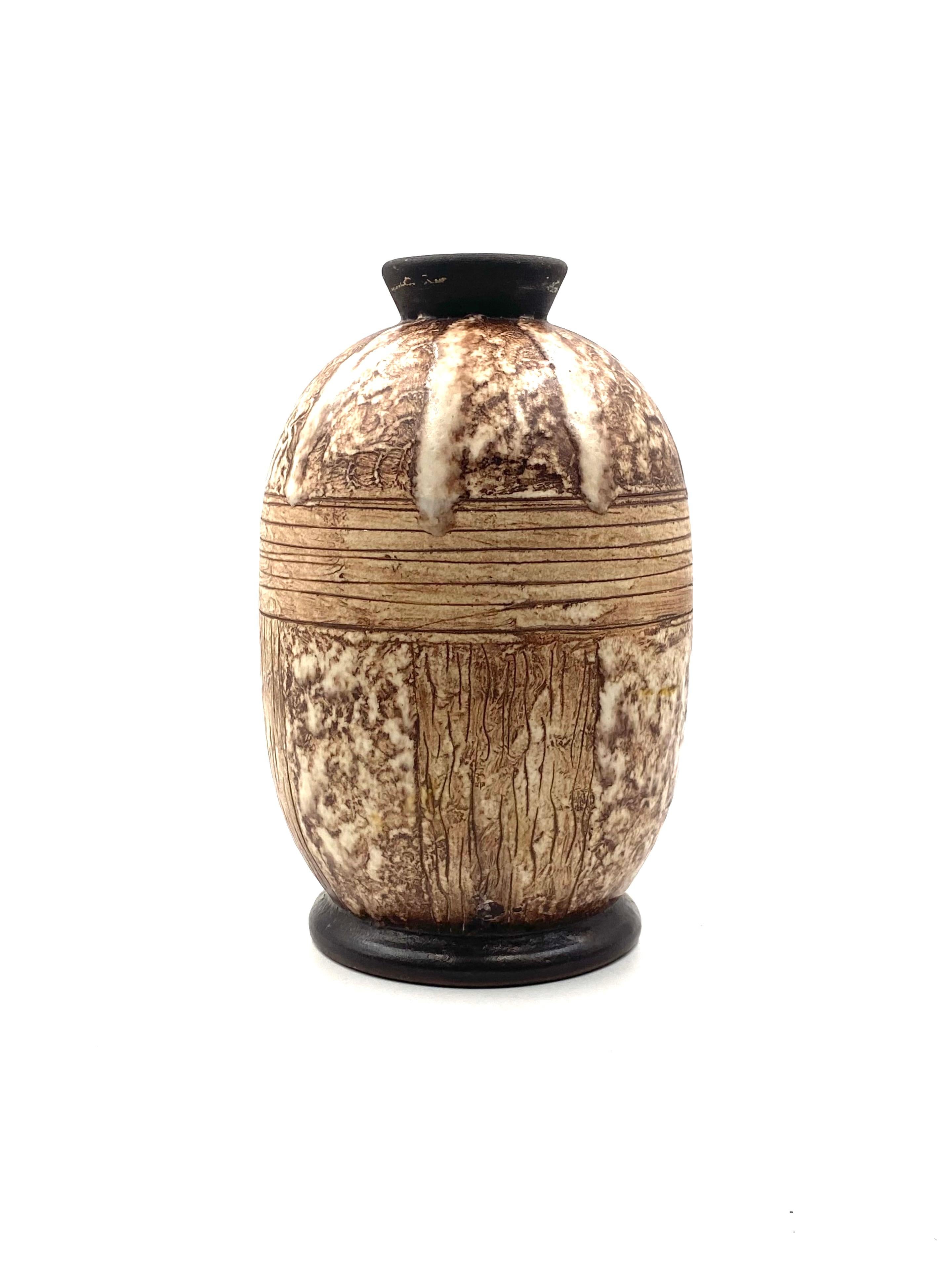 Louis Auguste Dage, Art Deco unique ceramic vase, France 1930 in vendita 12