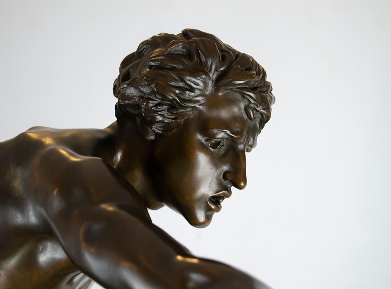 19th Century Louis Auguste Hiolin Bronze Titled “Au Loup” Loup For Sale