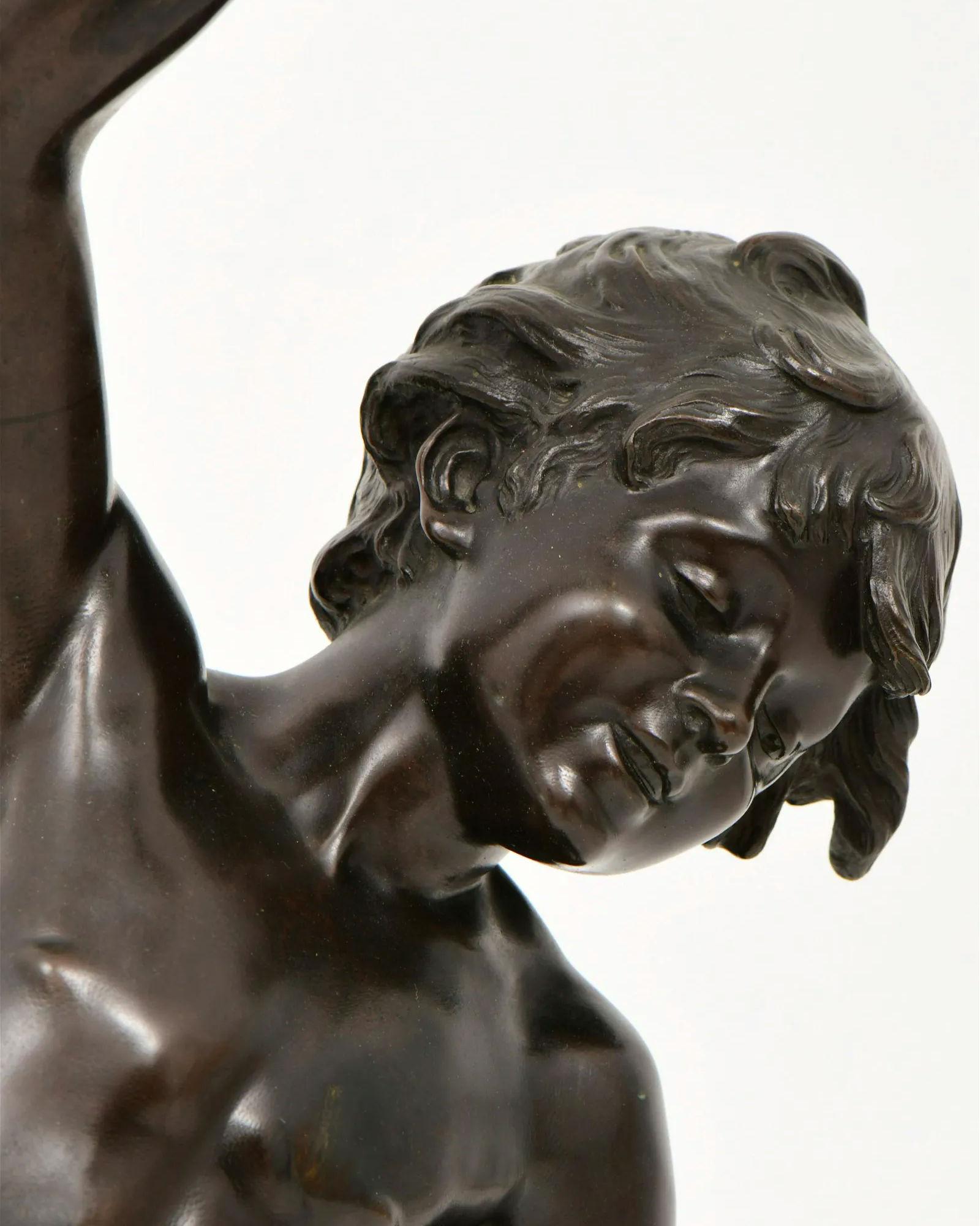 Louis Auguste Mathurin Moreau (1855-1919) French Bronze Sculpture of a Boy For Sale 3