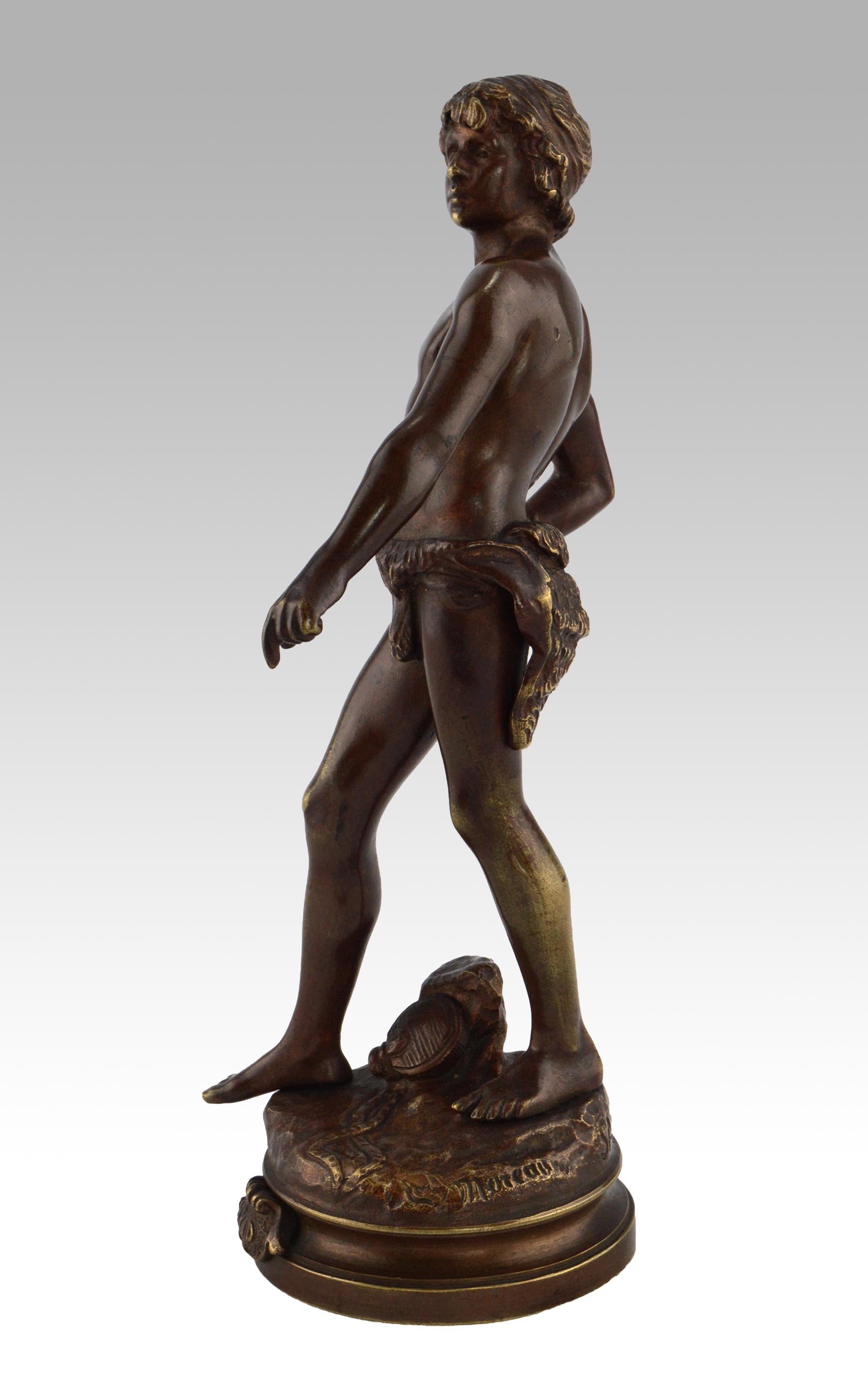 19th Century bronze sculpture of David - Sculpture by Louis Auguste Moreau