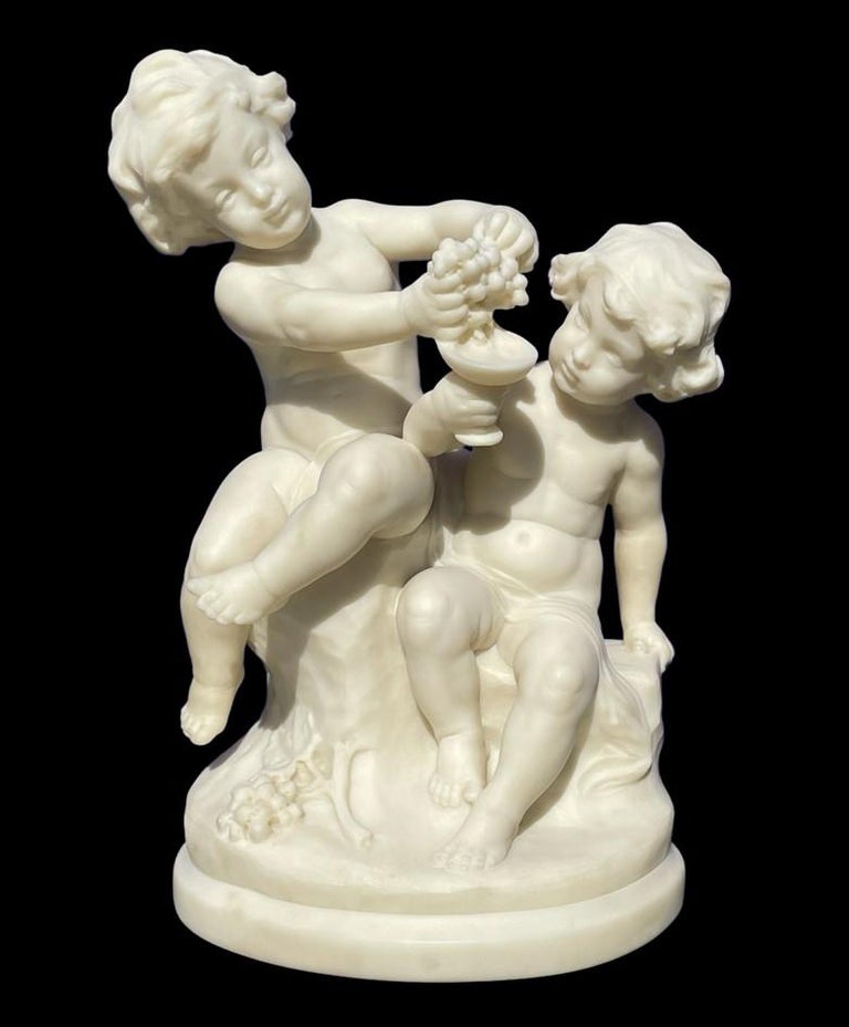 19th Century Marble Sculpture of Bacchanalian Putti For Sale at 1stDibs