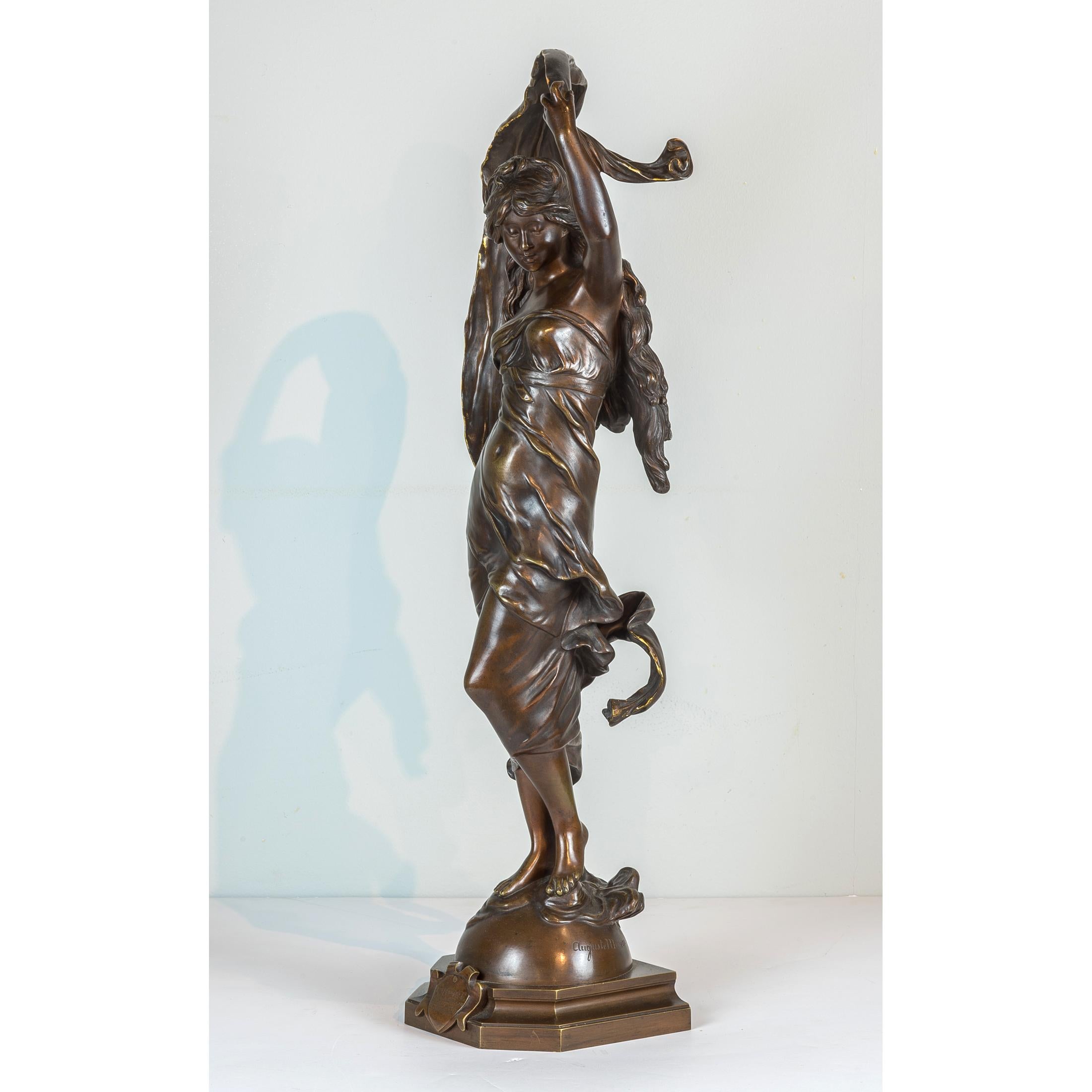 A Fine Patinated Bronze Statue Entitled ‘AURORE’ by Auguste Moreau - Sculpture by Louis Auguste Moreau
