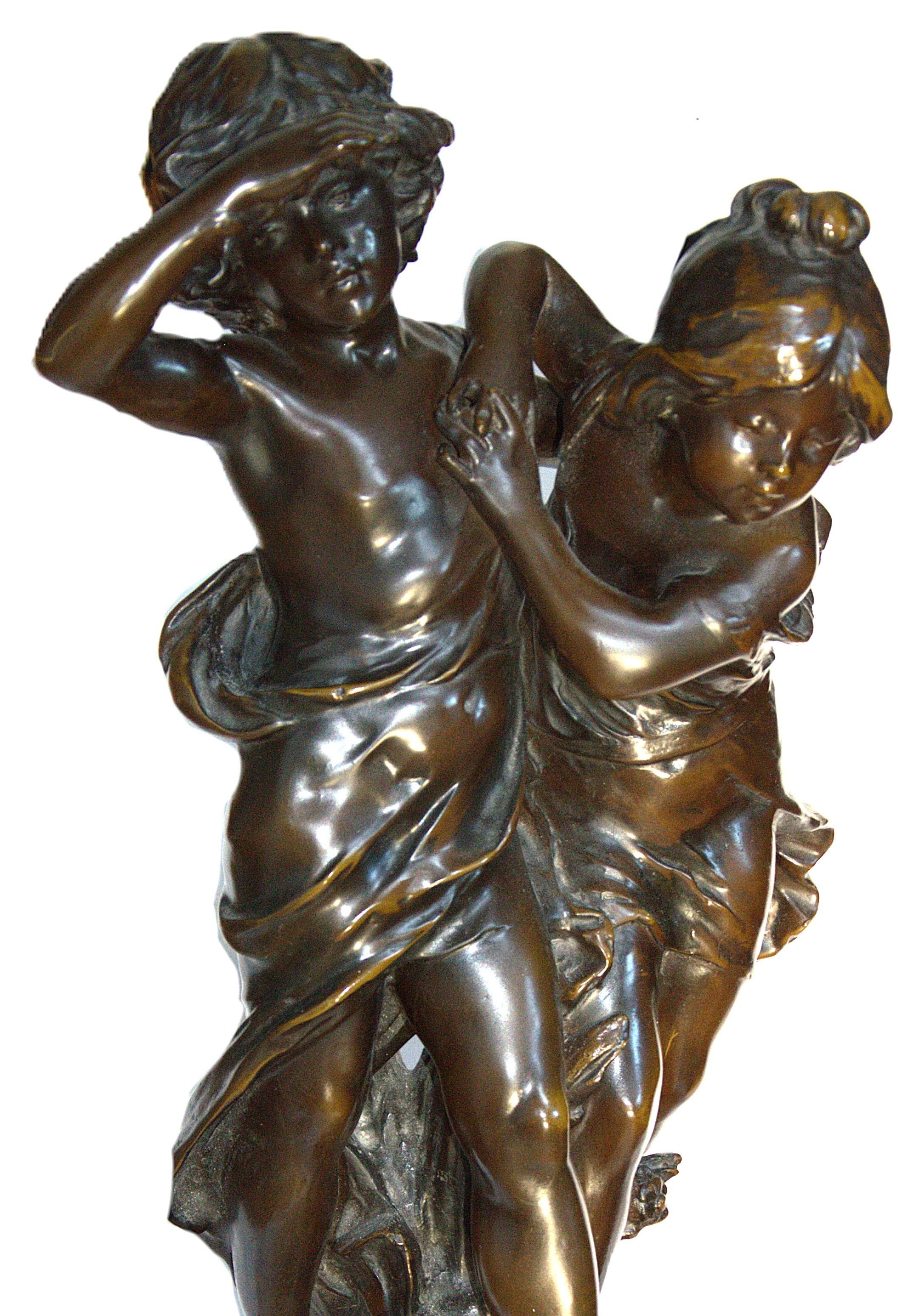 Louis Auguste Moreau children Bronze For Sale 9