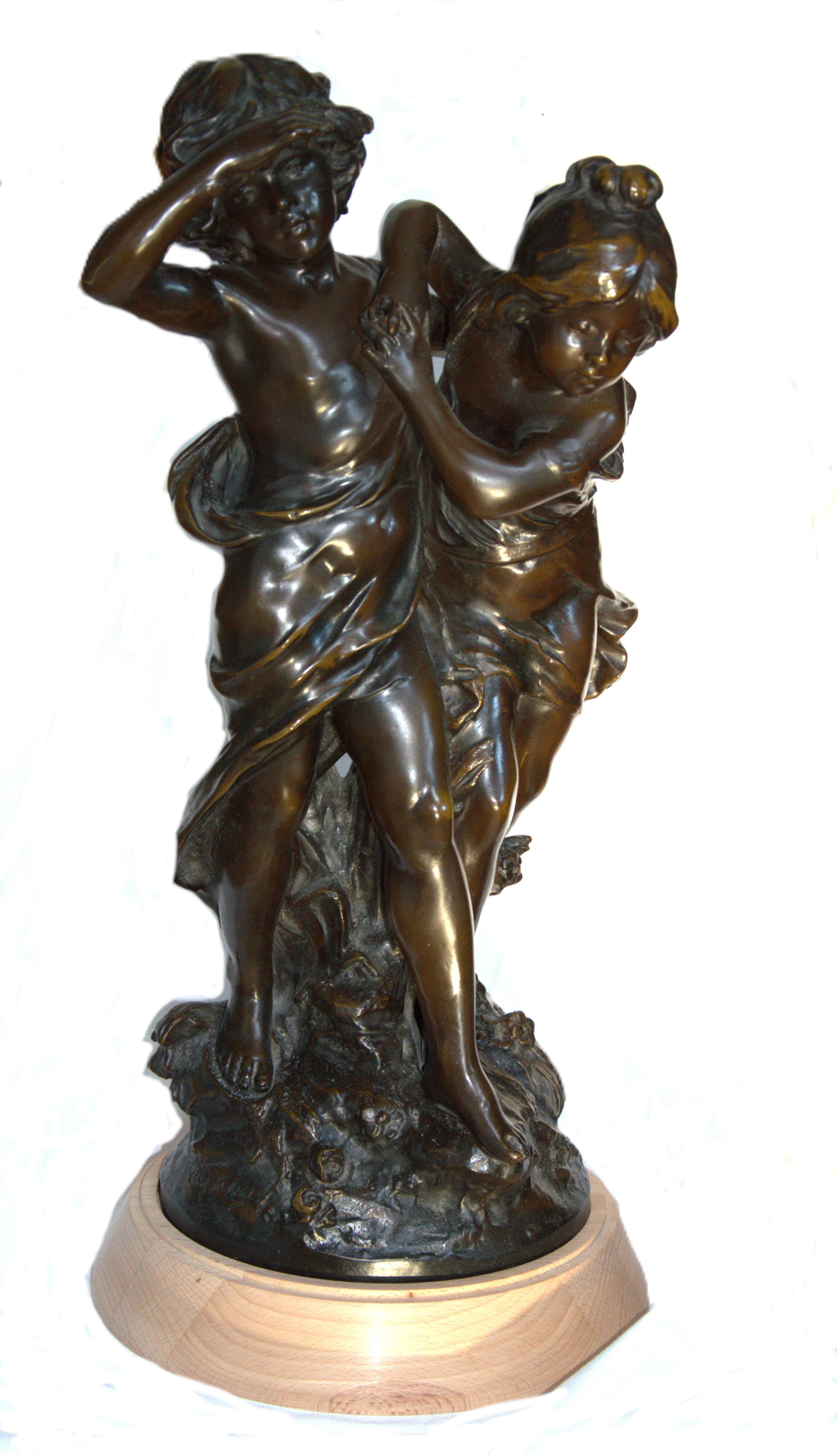 Louis Auguste Moreau children Bronze For Sale 1