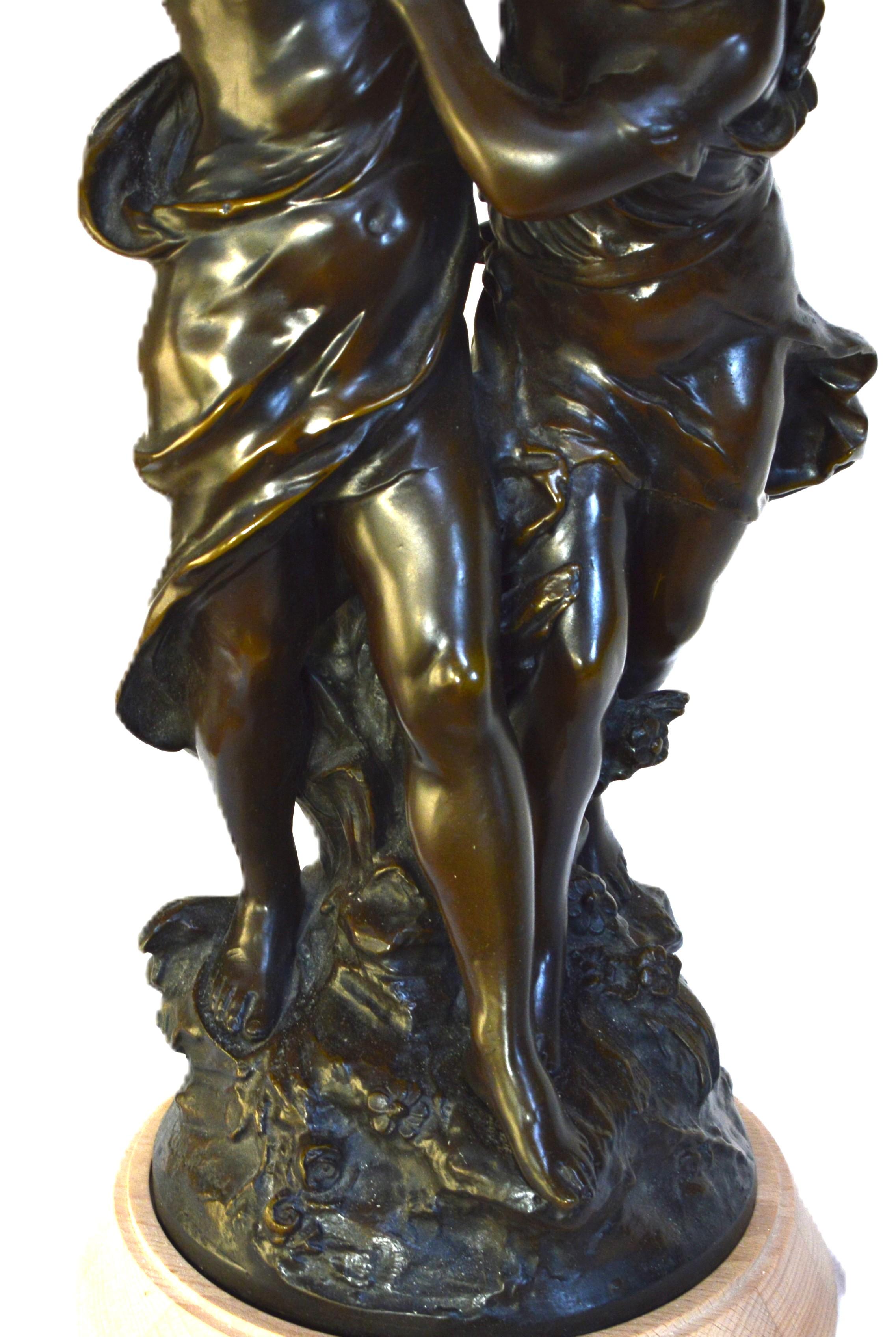 Louis Auguste Moreau children Bronze For Sale 7