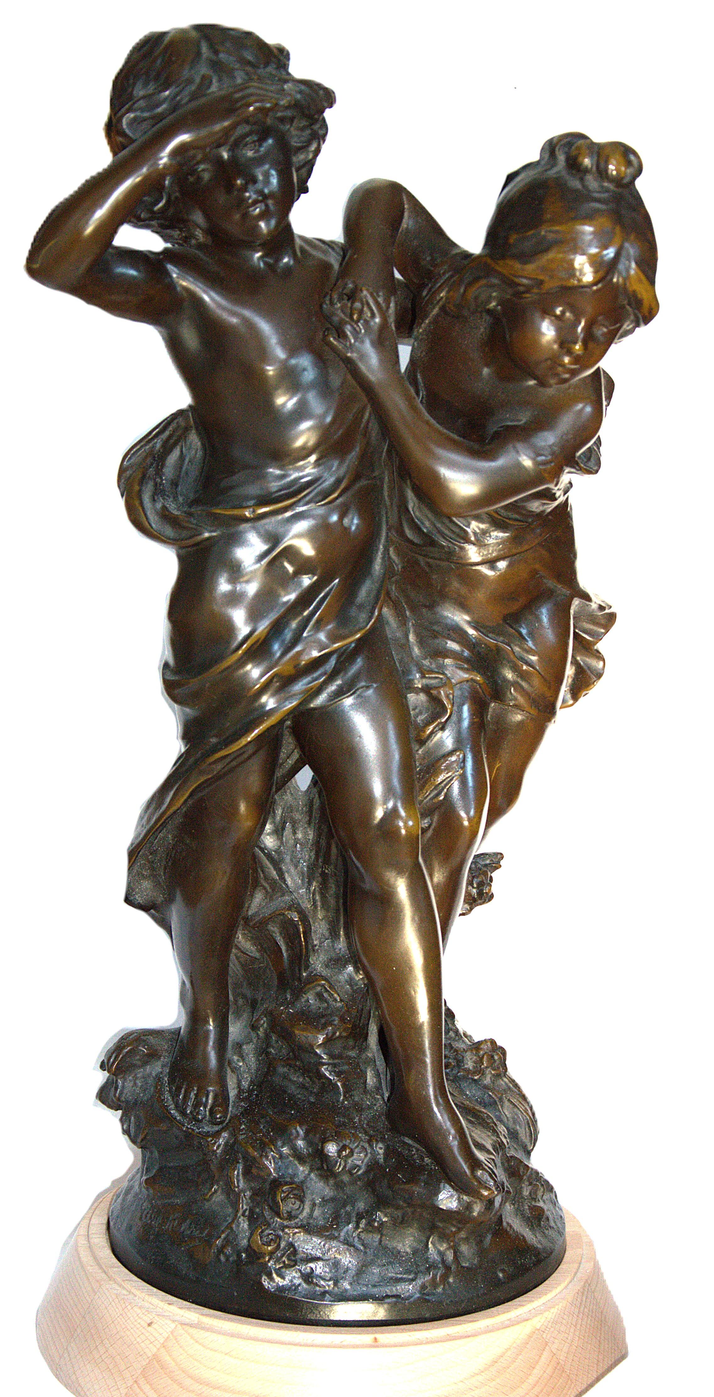 Louis Auguste Moreau children Bronze For Sale 8